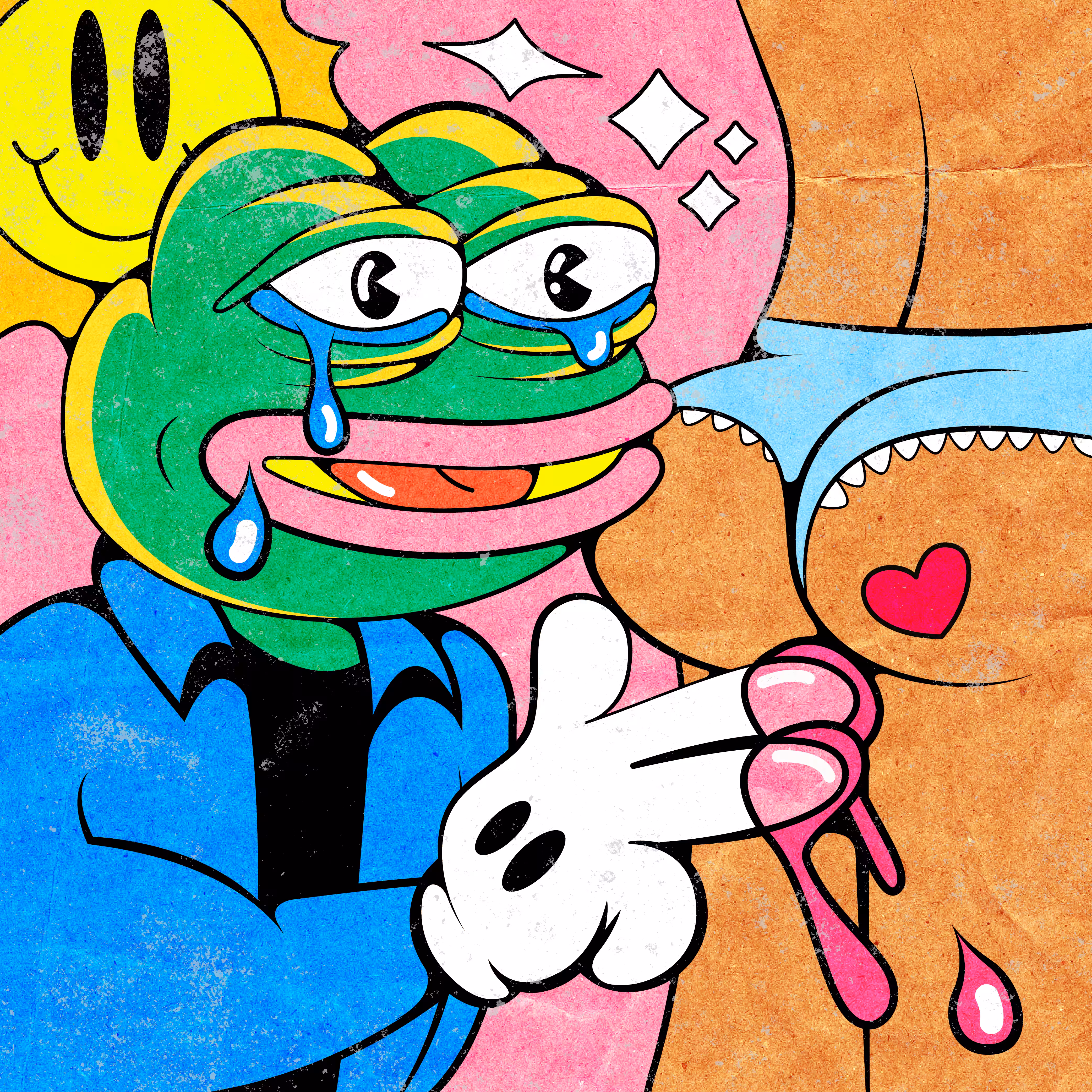Pepe crying with love
