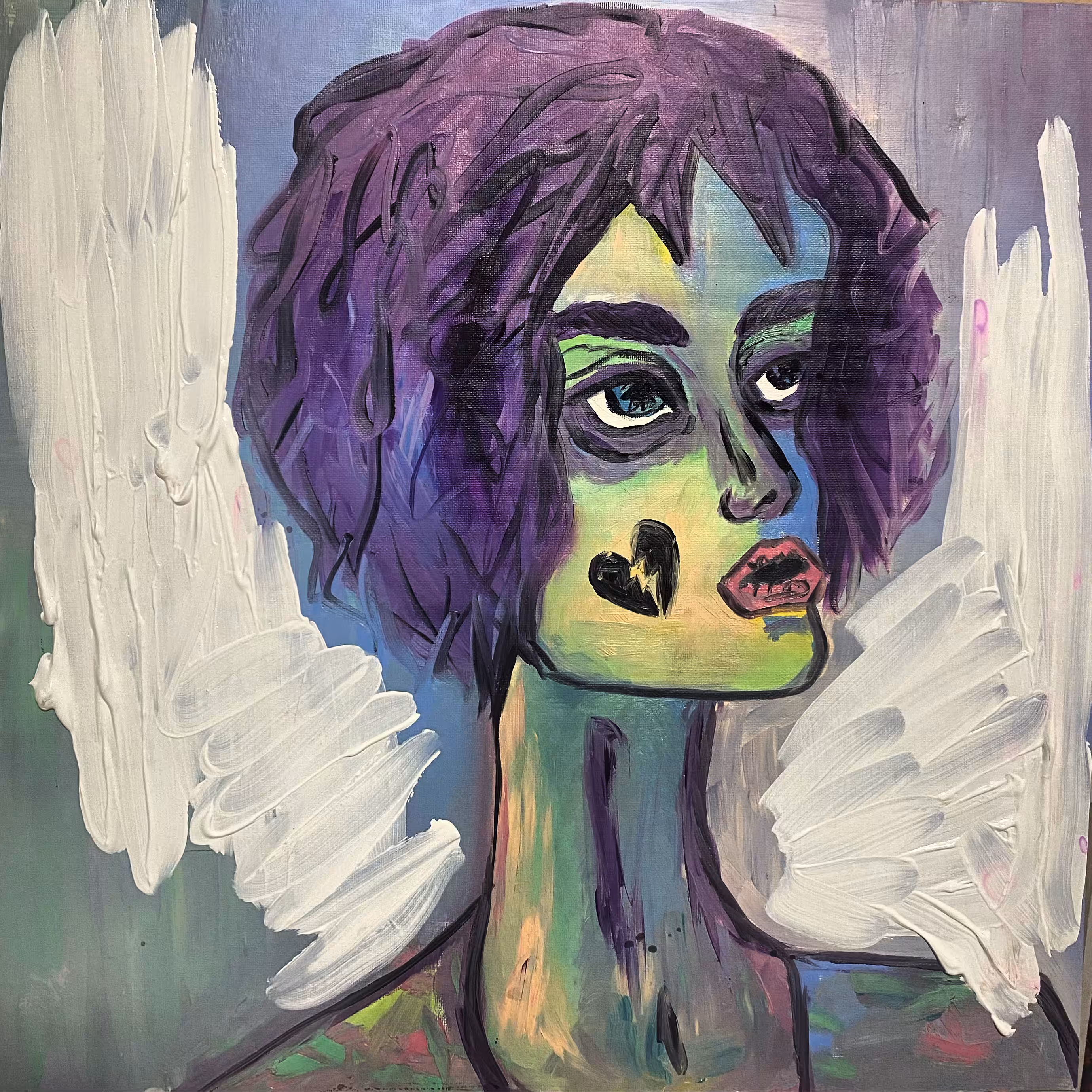 Angel with broken heart 