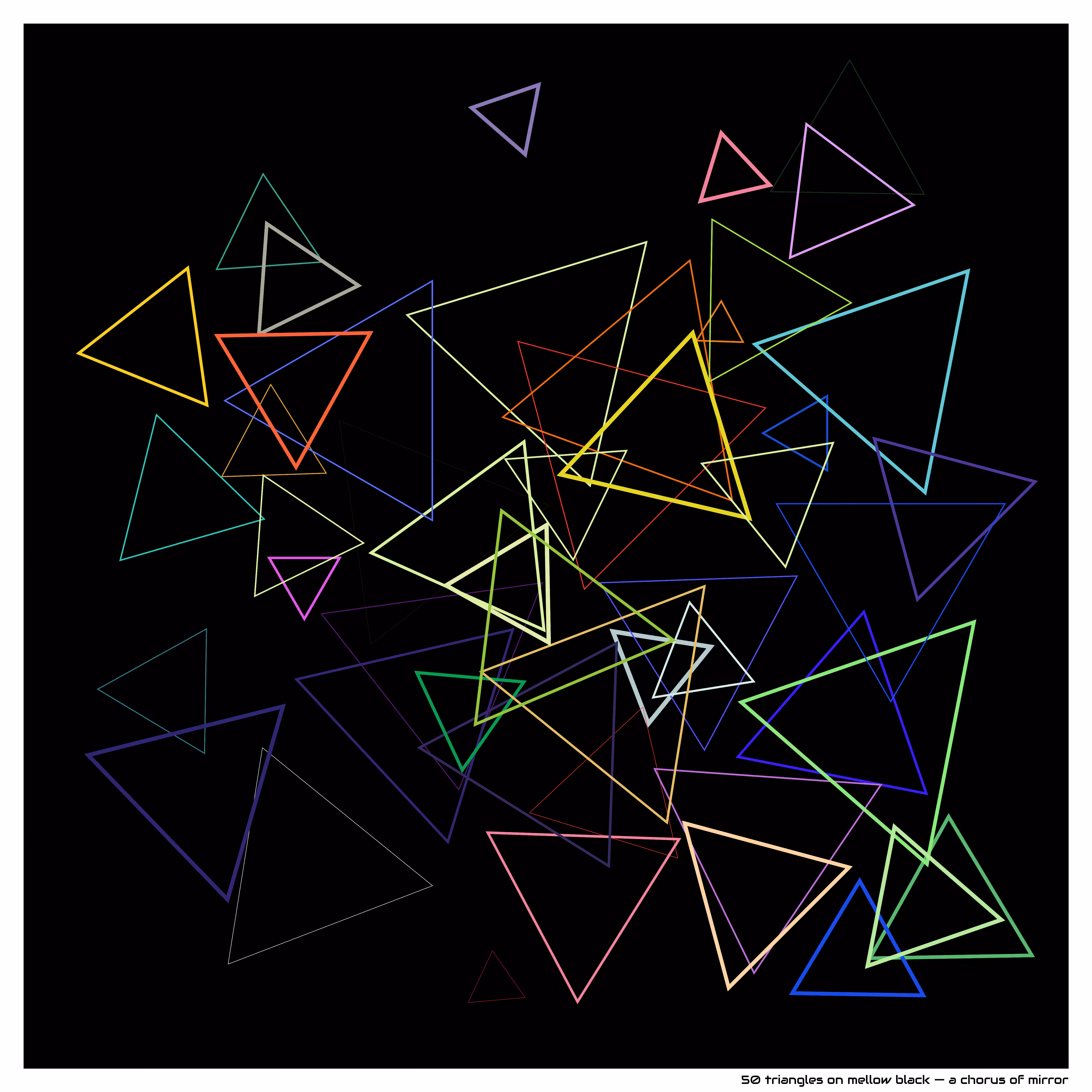 50 triangles on Mellow black — a Chorus of Mirror