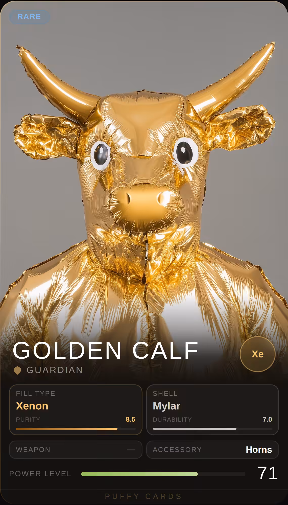 Puffy Cards: Golden Calf