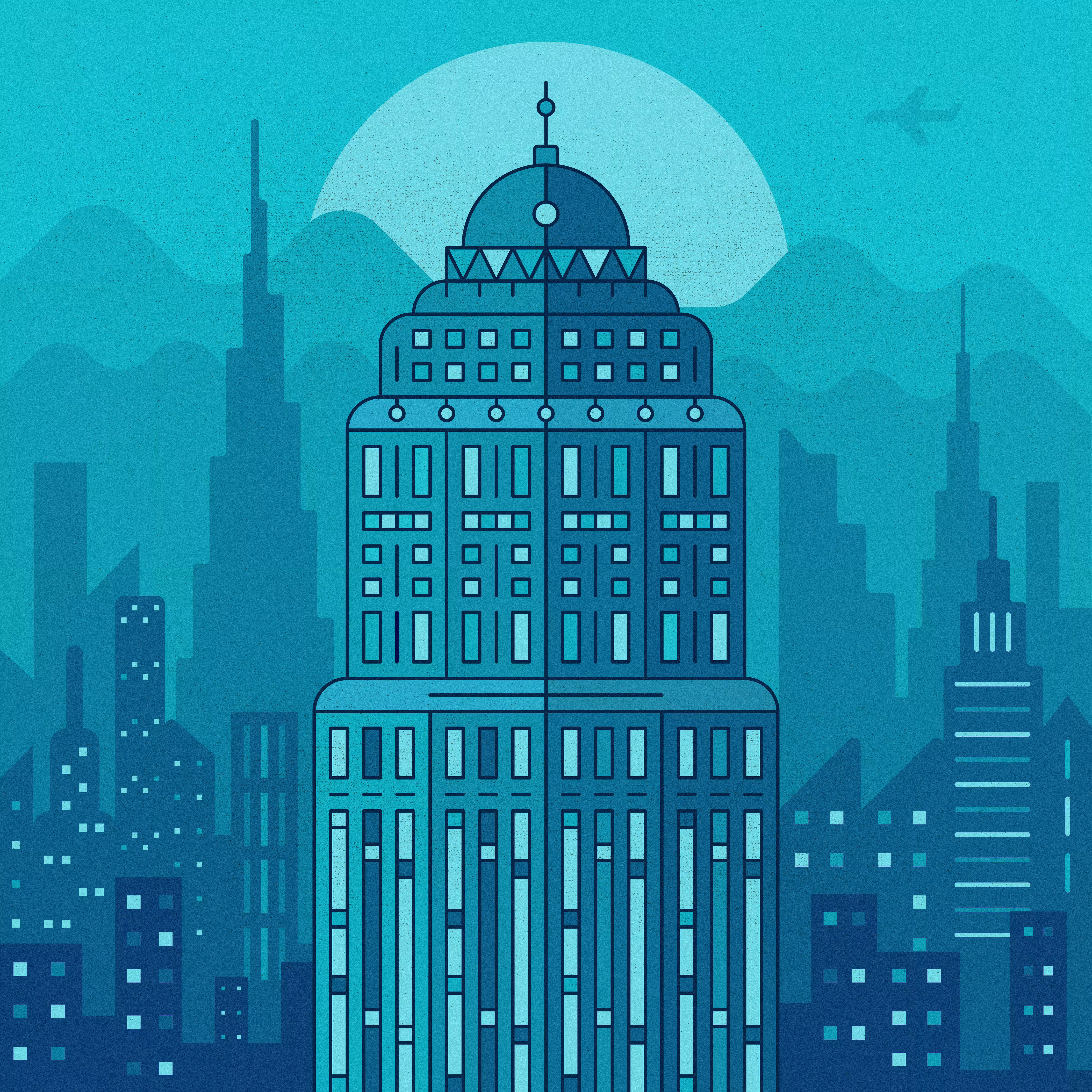 Skyscraper and Hills