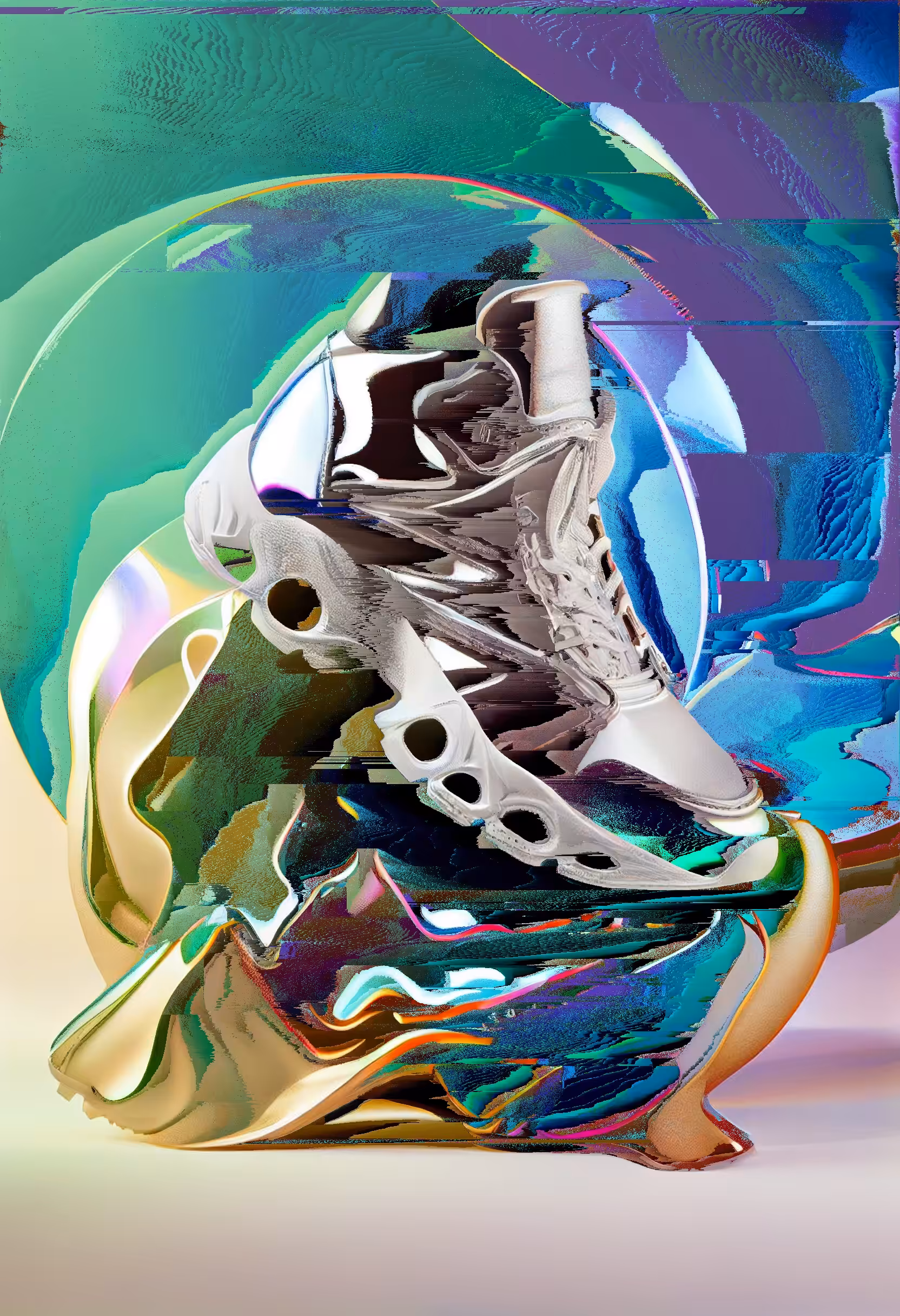 Silver Mids with 3D Printed Soles 