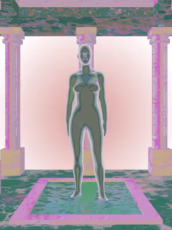 HeavenComputer: The Phone Calling Luminescent Chrome Woman #1631