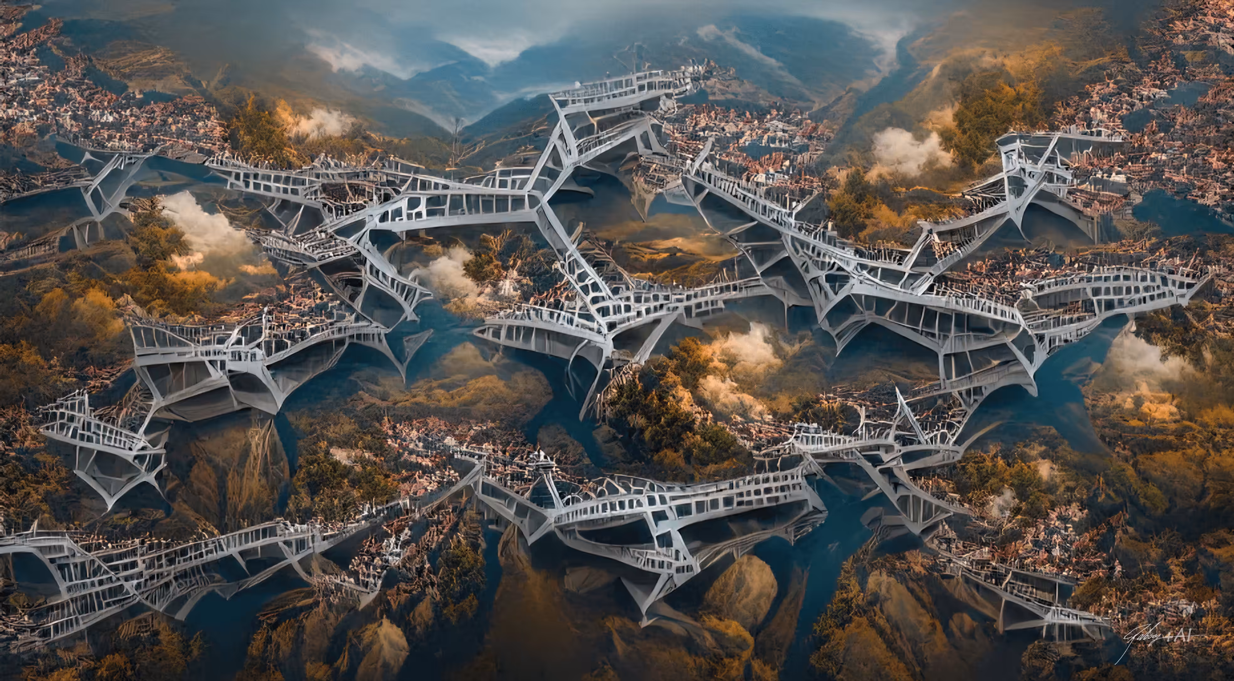 4 dimensional Spider web bridges