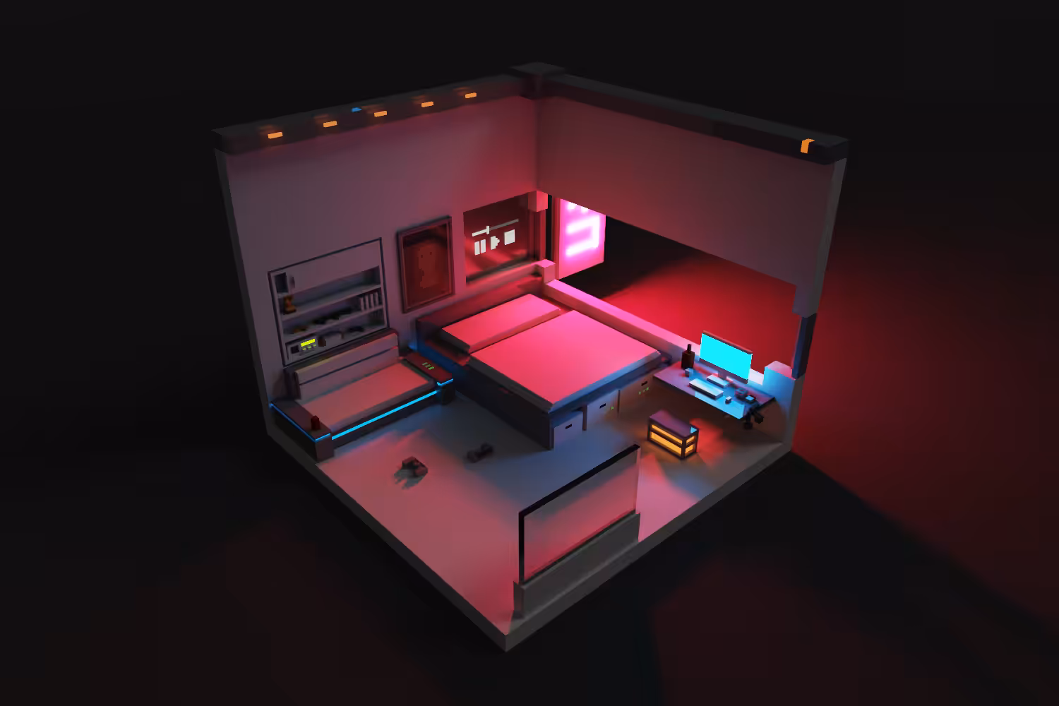 Sleepless Night in a Cyberpunk Bedroom