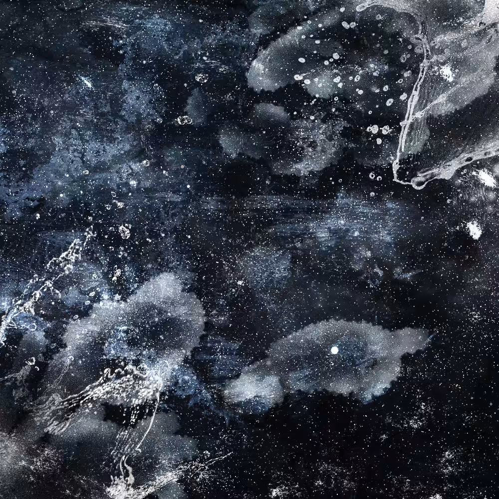 Organic Deep Blue Triptych 2/3