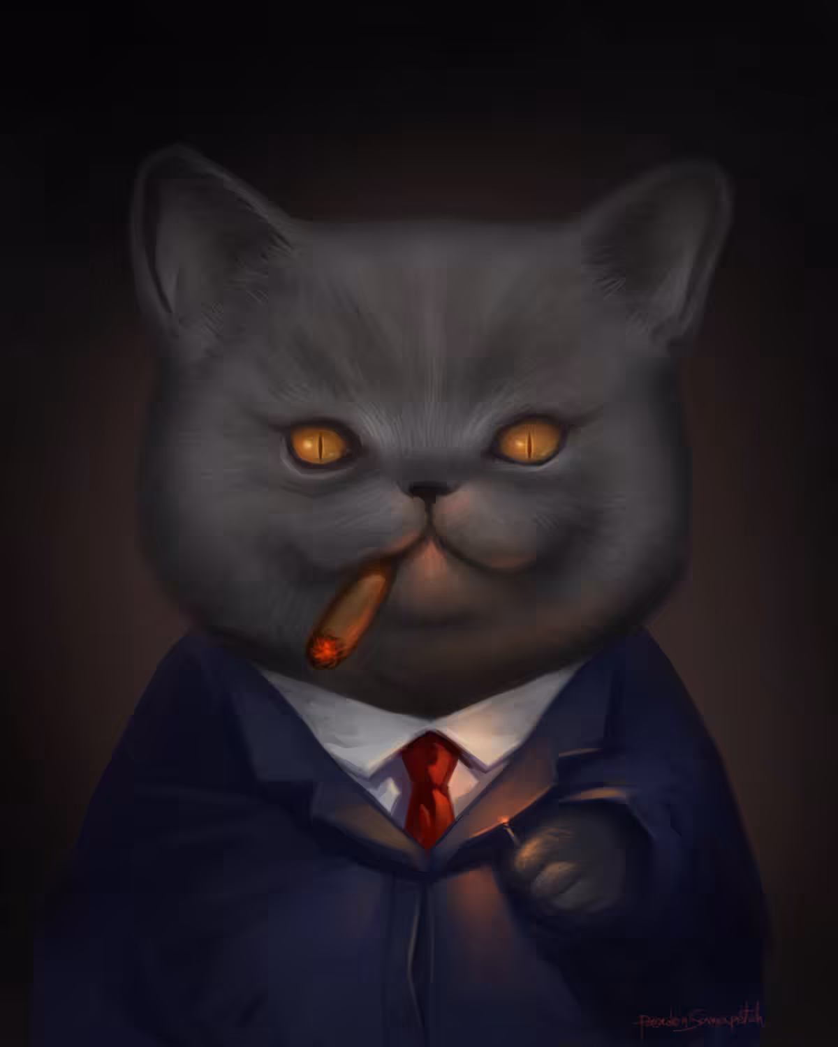 smoking cat