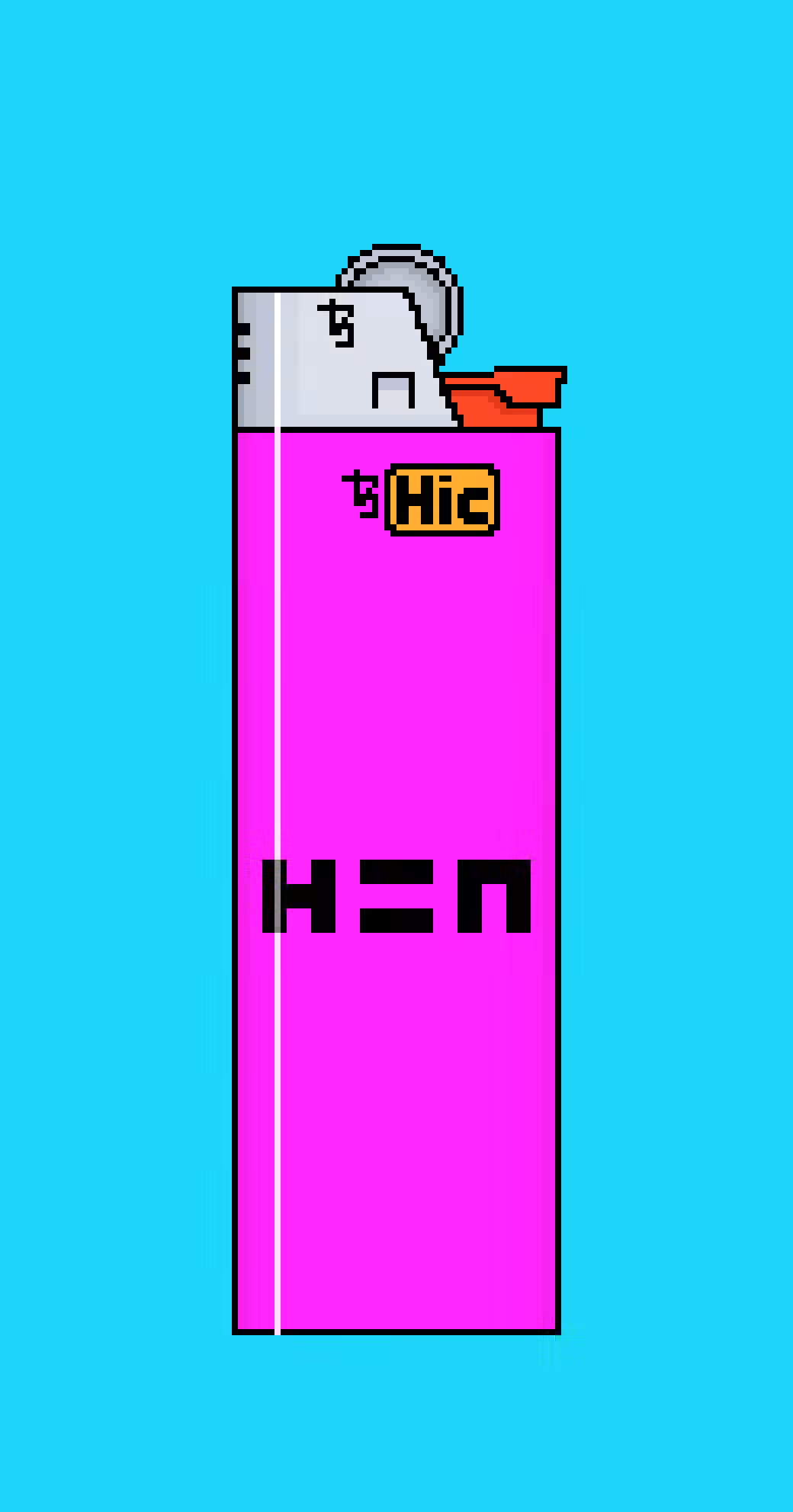 Hic my Bic! Fuchsia on Light Blue