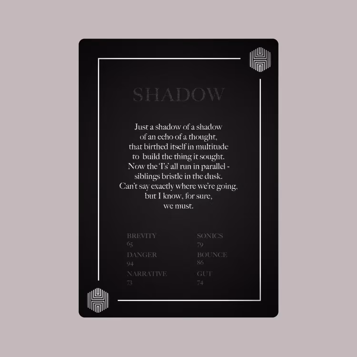 POETRY CARDS VOL 1 | META/VERSE: 044 - SHADOW
