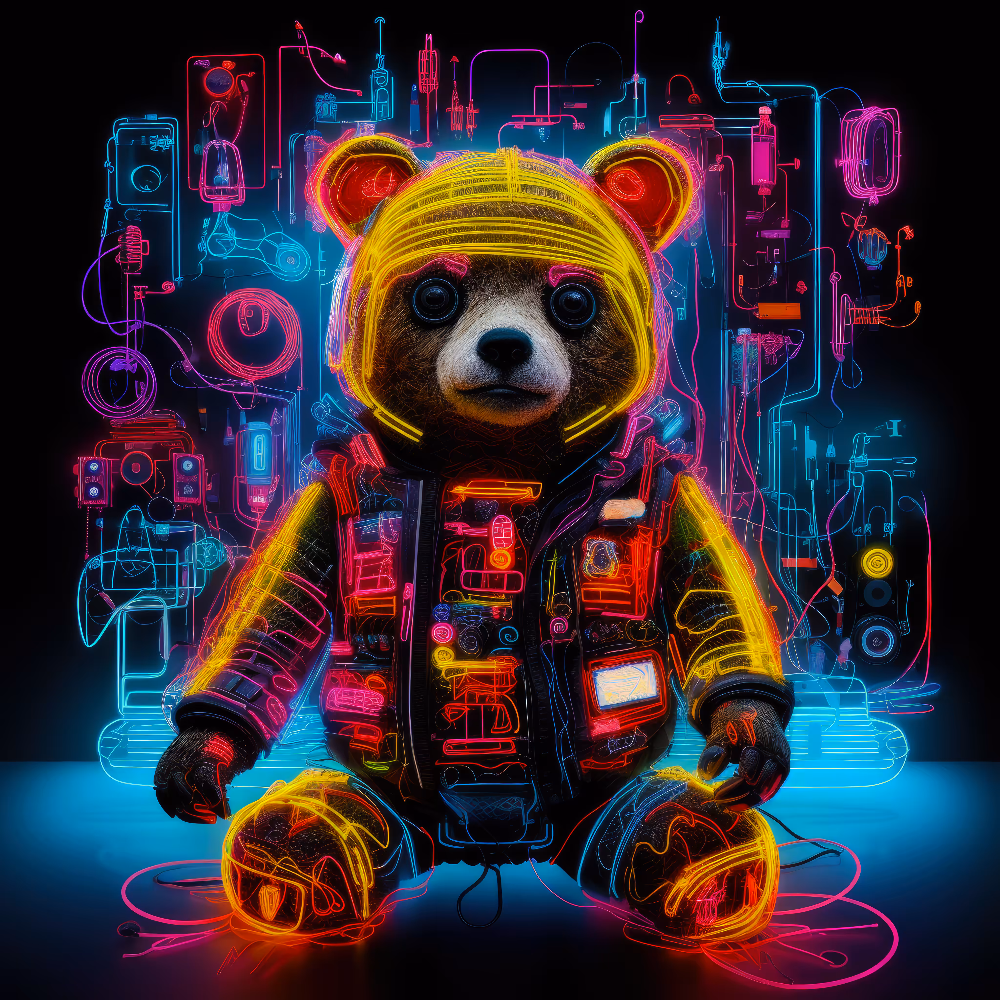 Ai Bear Art from GummyLSD: Cosmic Currents: The Bear's Electric Ballad #2
