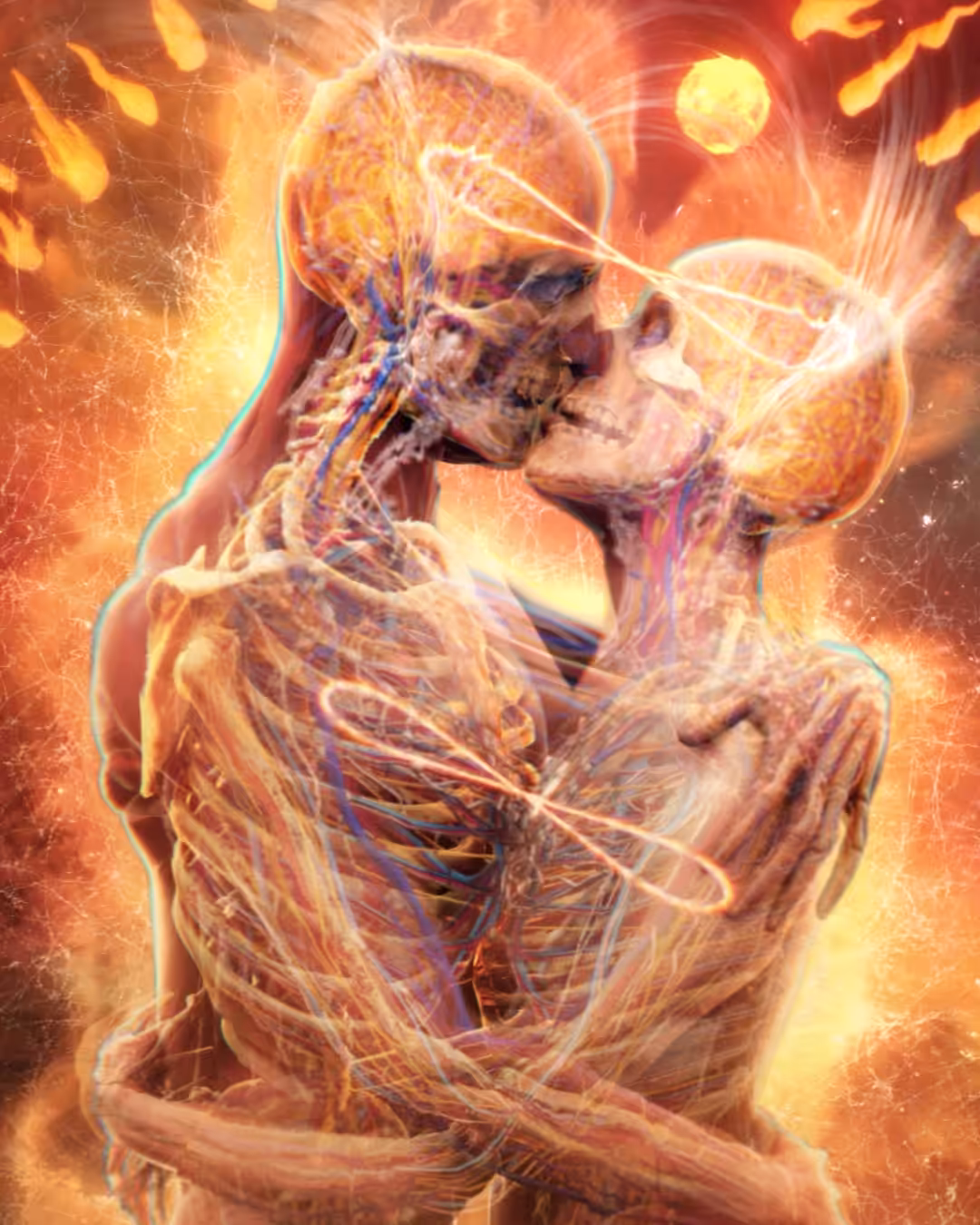 Kissing - Gold (Alex Grey)