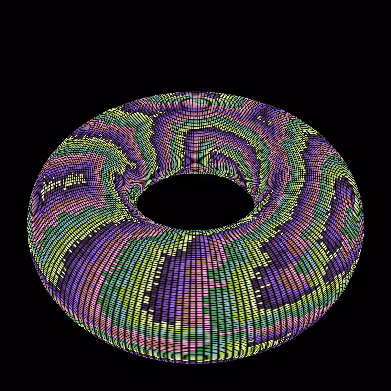 Reaction Diffusion on a Torus #19