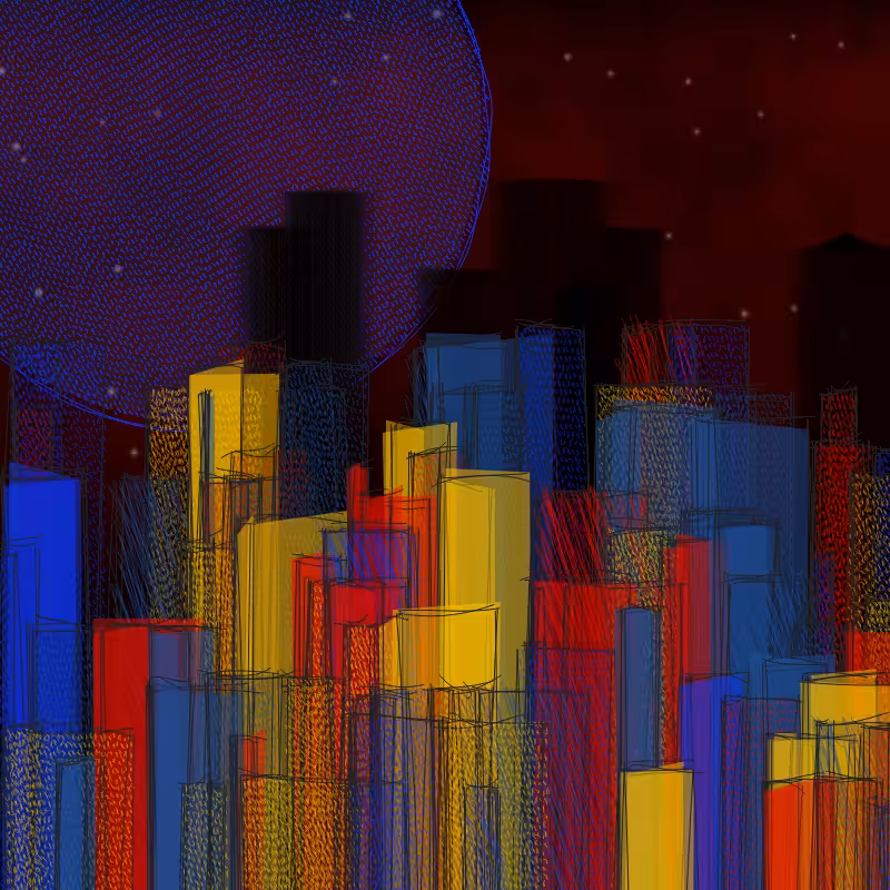 hastily-drawn cityscape sketch #109