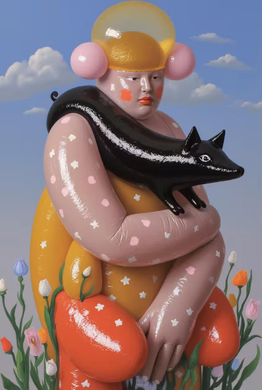 Black Pig and Yellow Cap