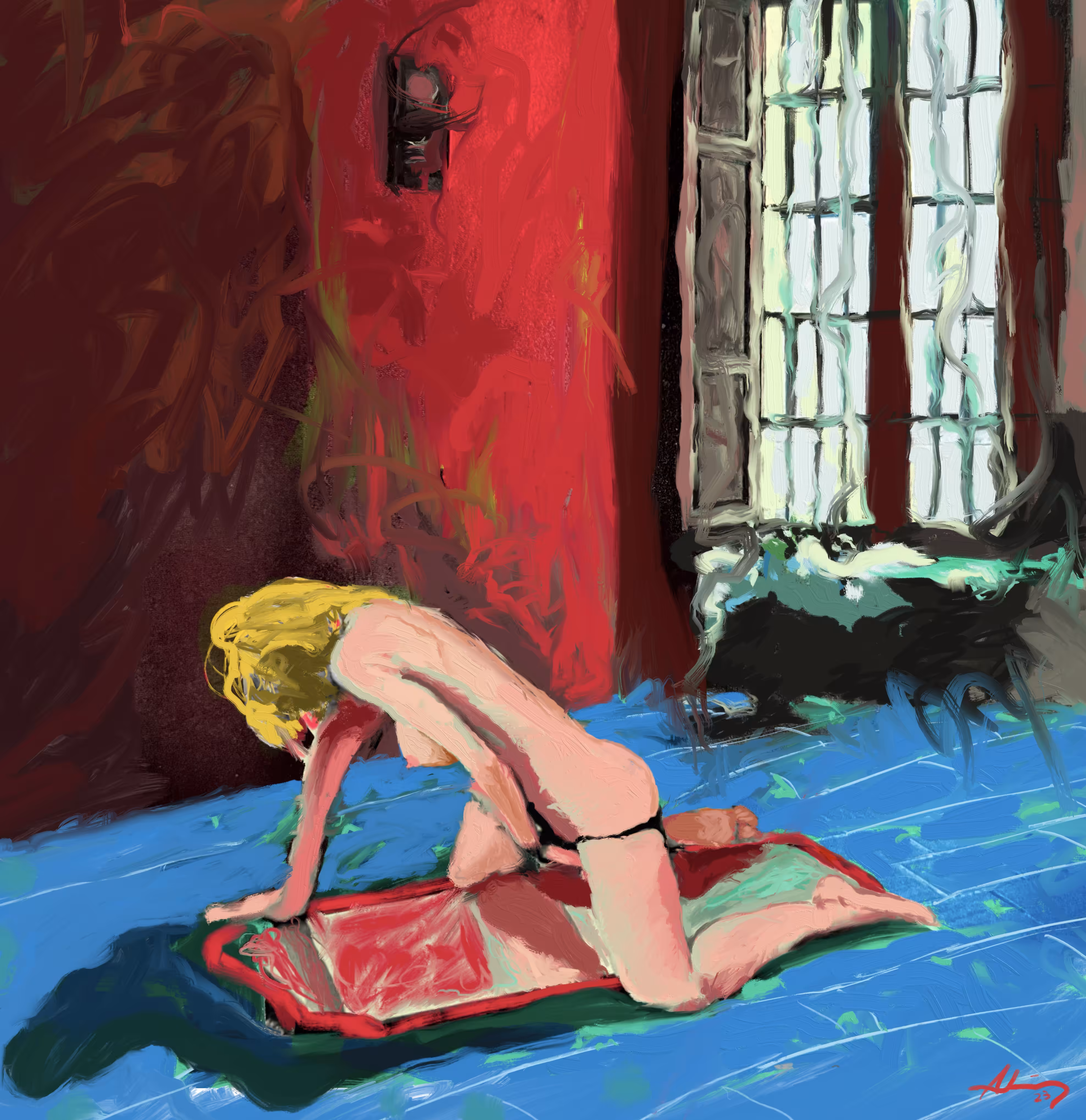 Above the mirror