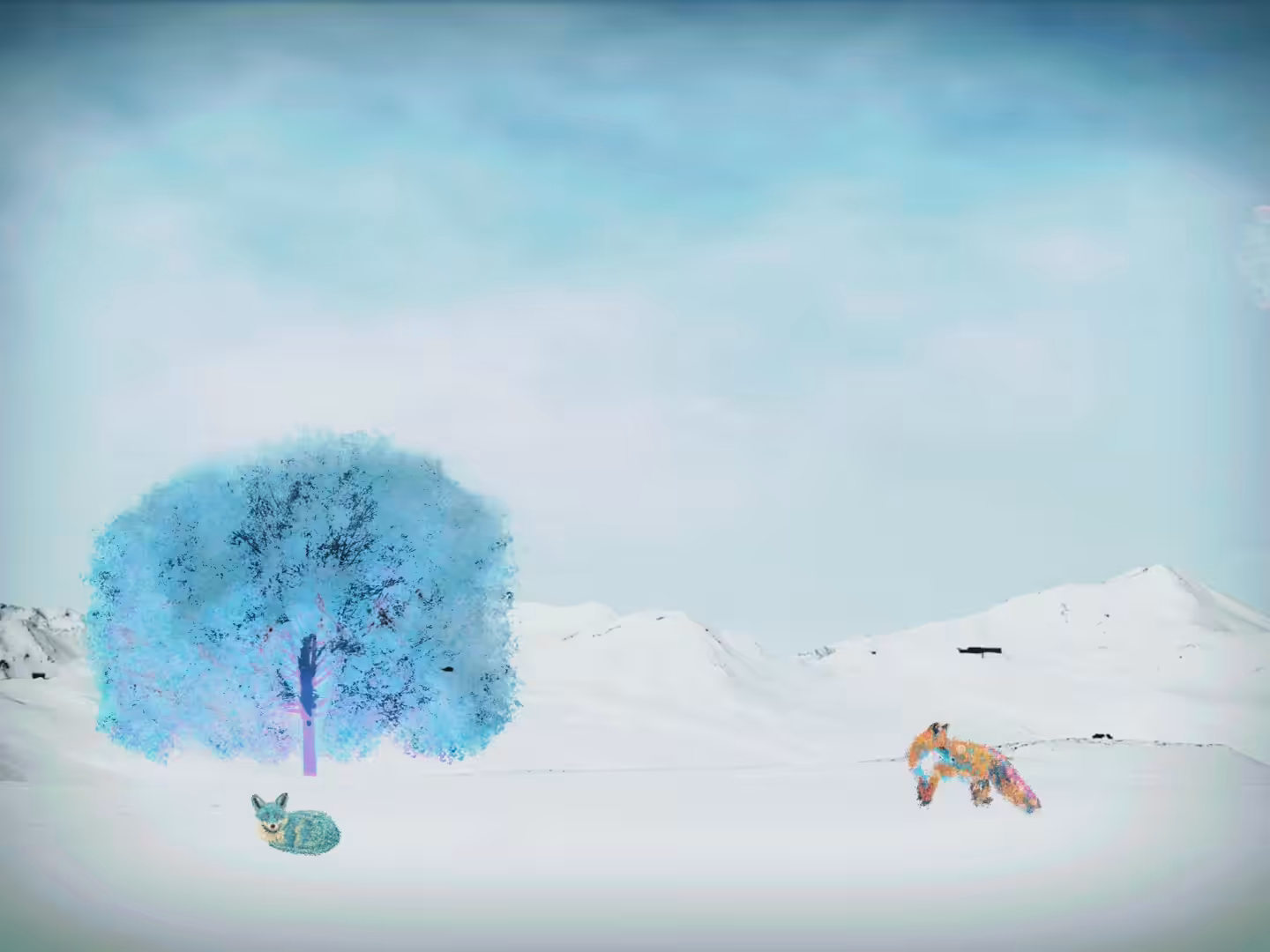 Three Snowy Hounds