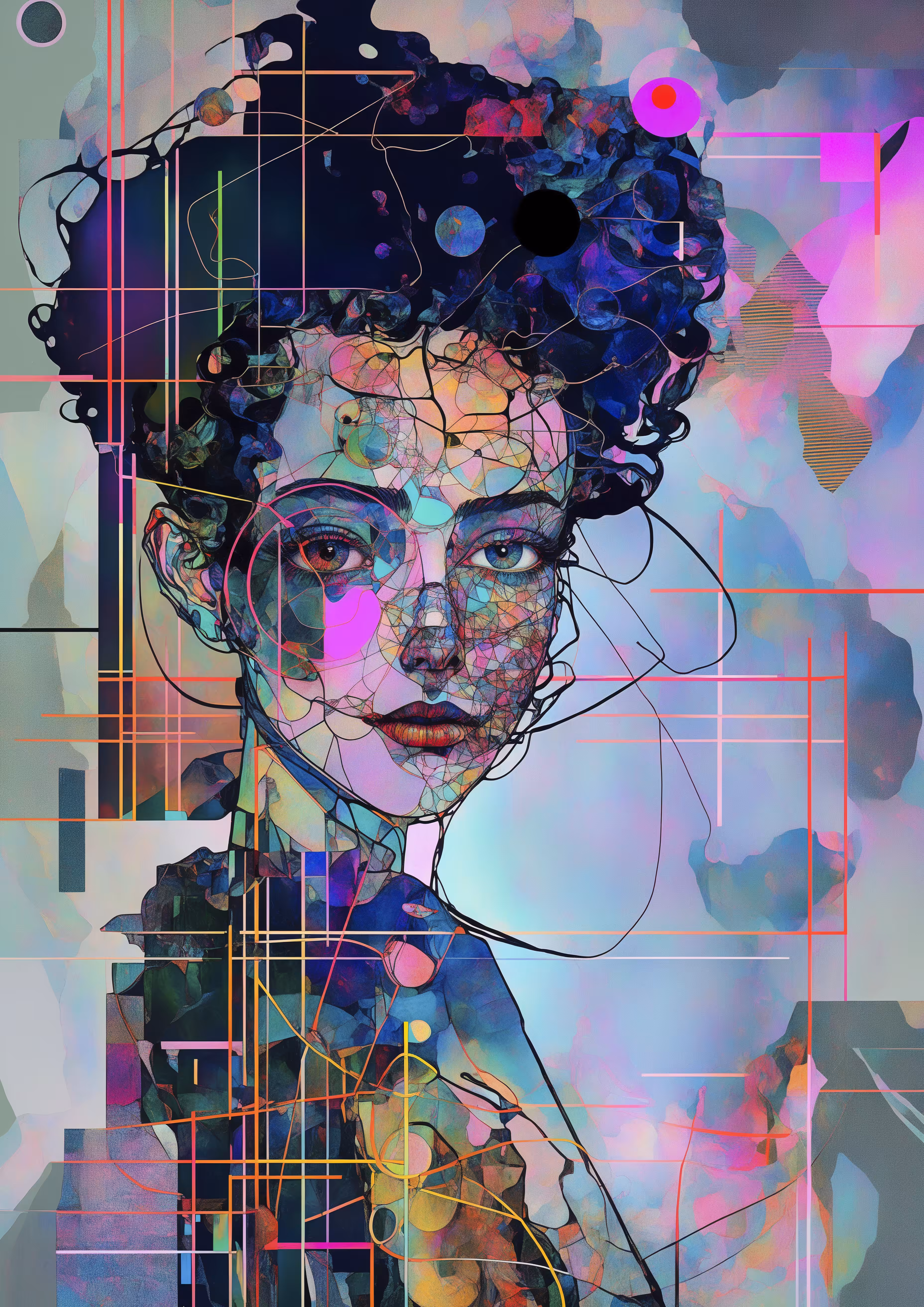 Woman and Neon city