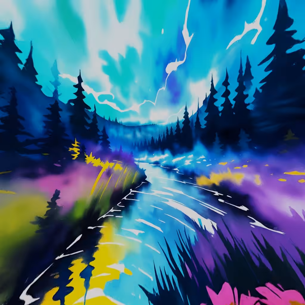 Watercolor river