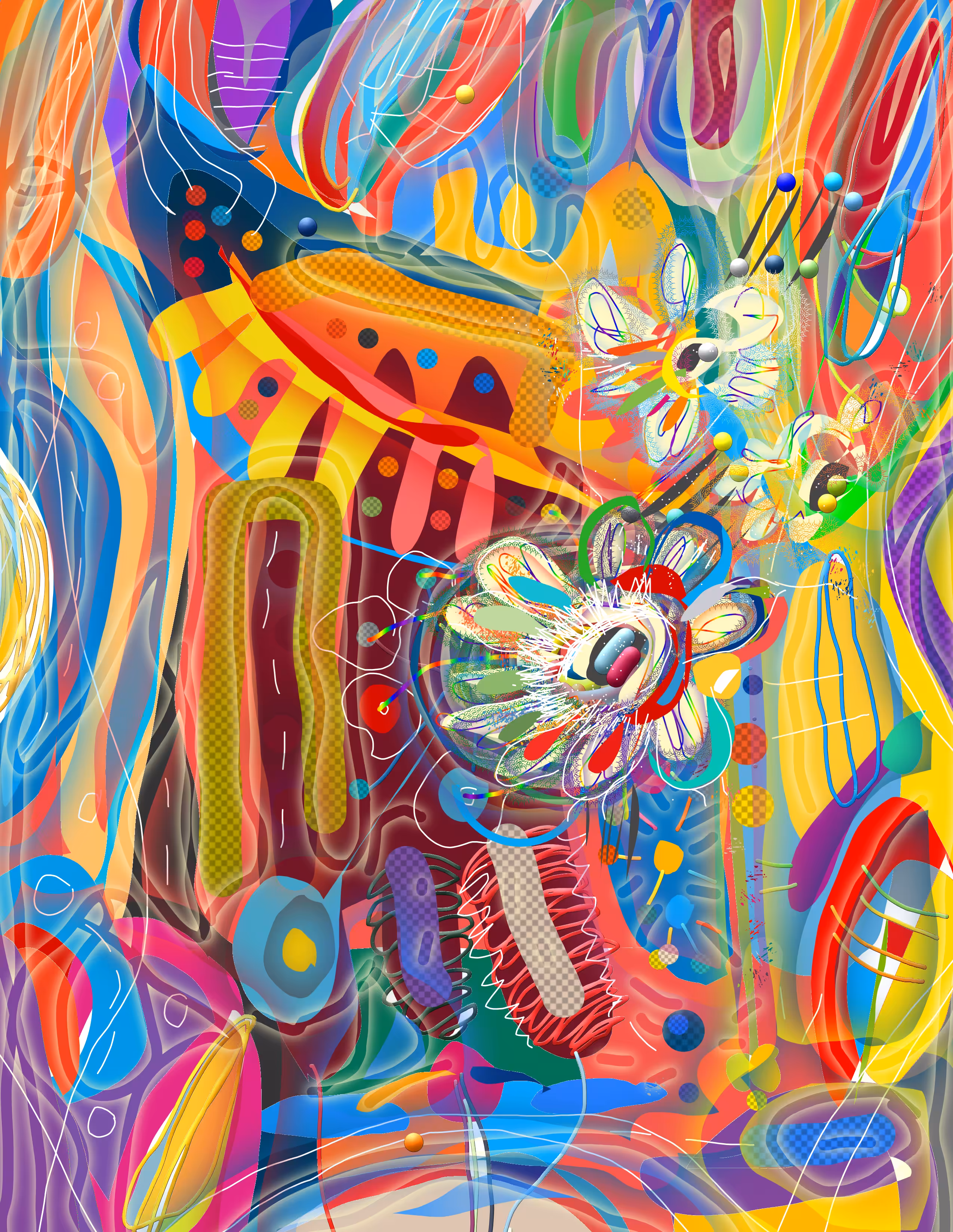 A burst of constructive thinking: Tropical flowers (orange)