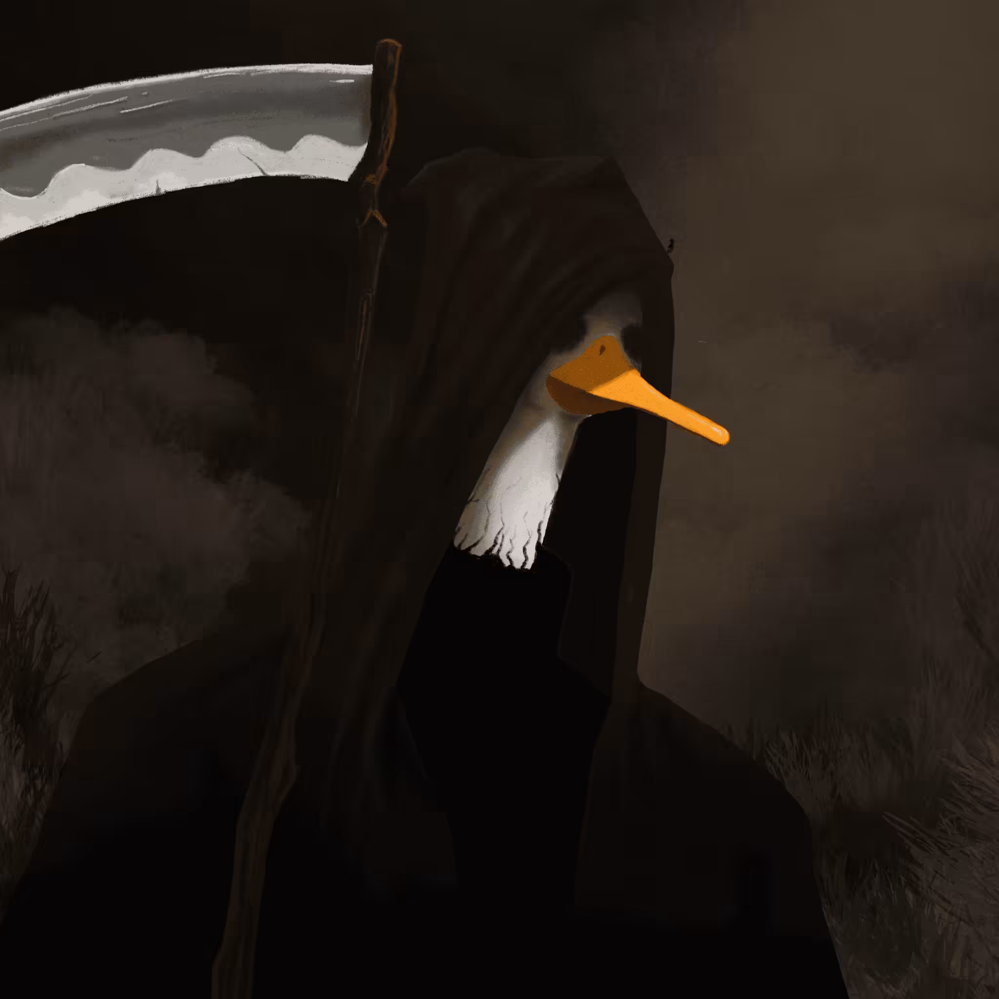 A duck that looks like going to a Halloween party.