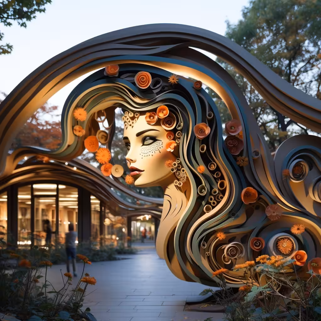 Artistic entrance of a gallery