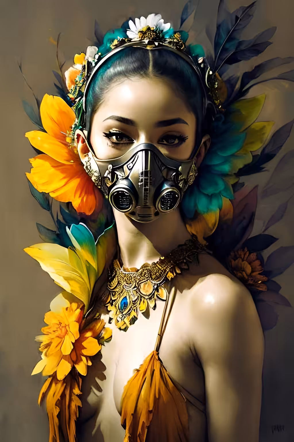 Girl and toxic planet 