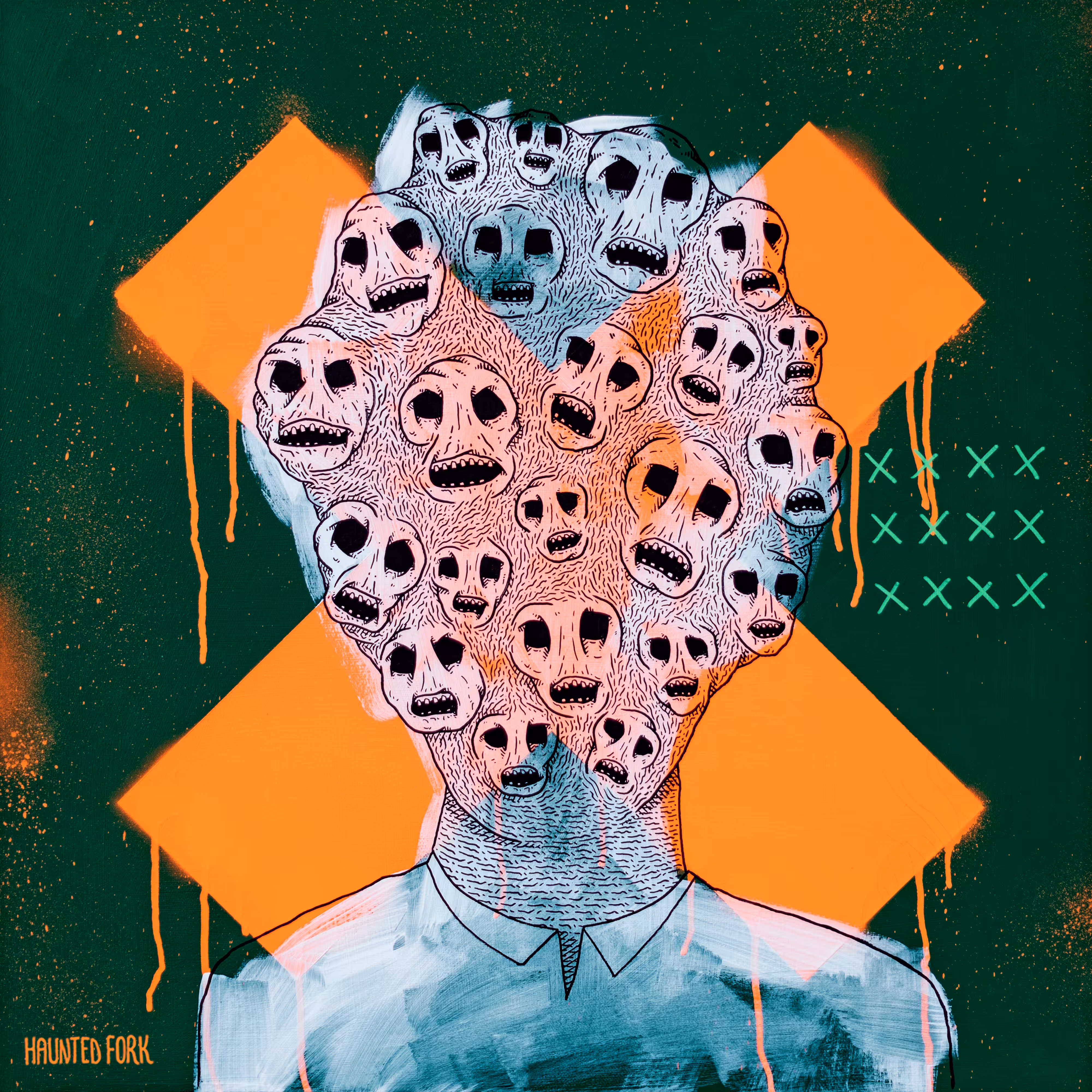 Cross Face - Orange