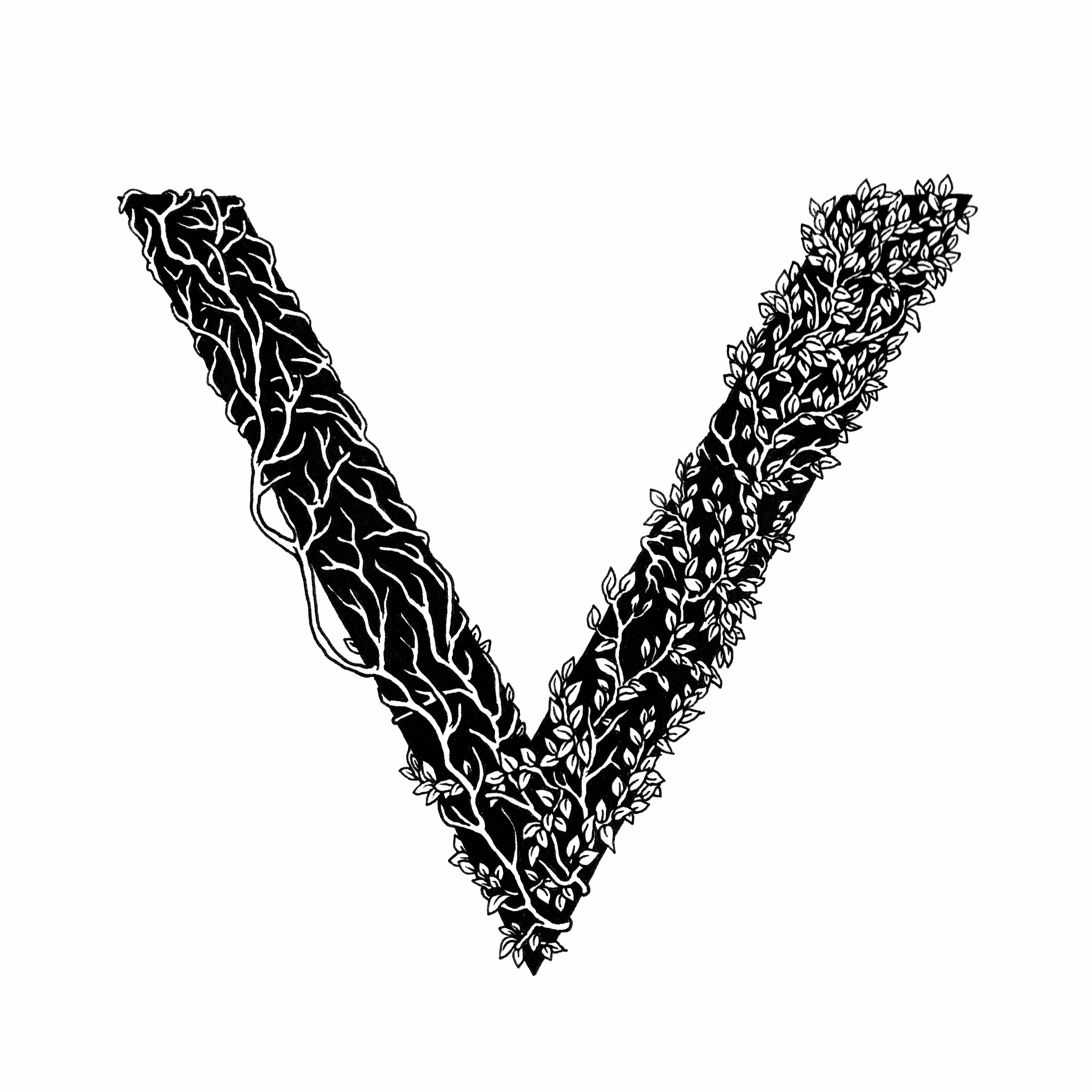 V (Vines & Veins) - 36 Days of Patterns