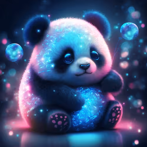 Neon Cute Pets: Neon Panda