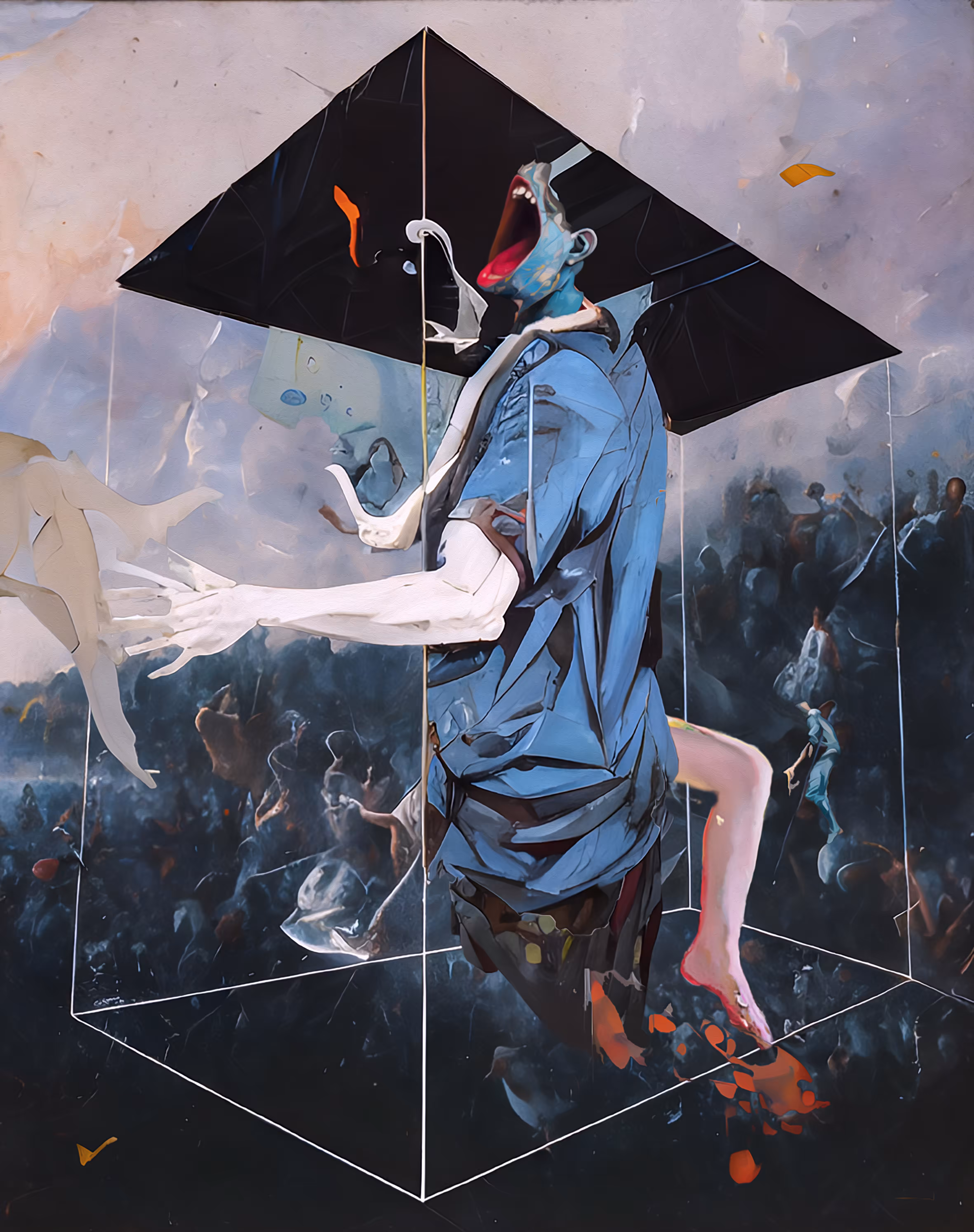 man in square