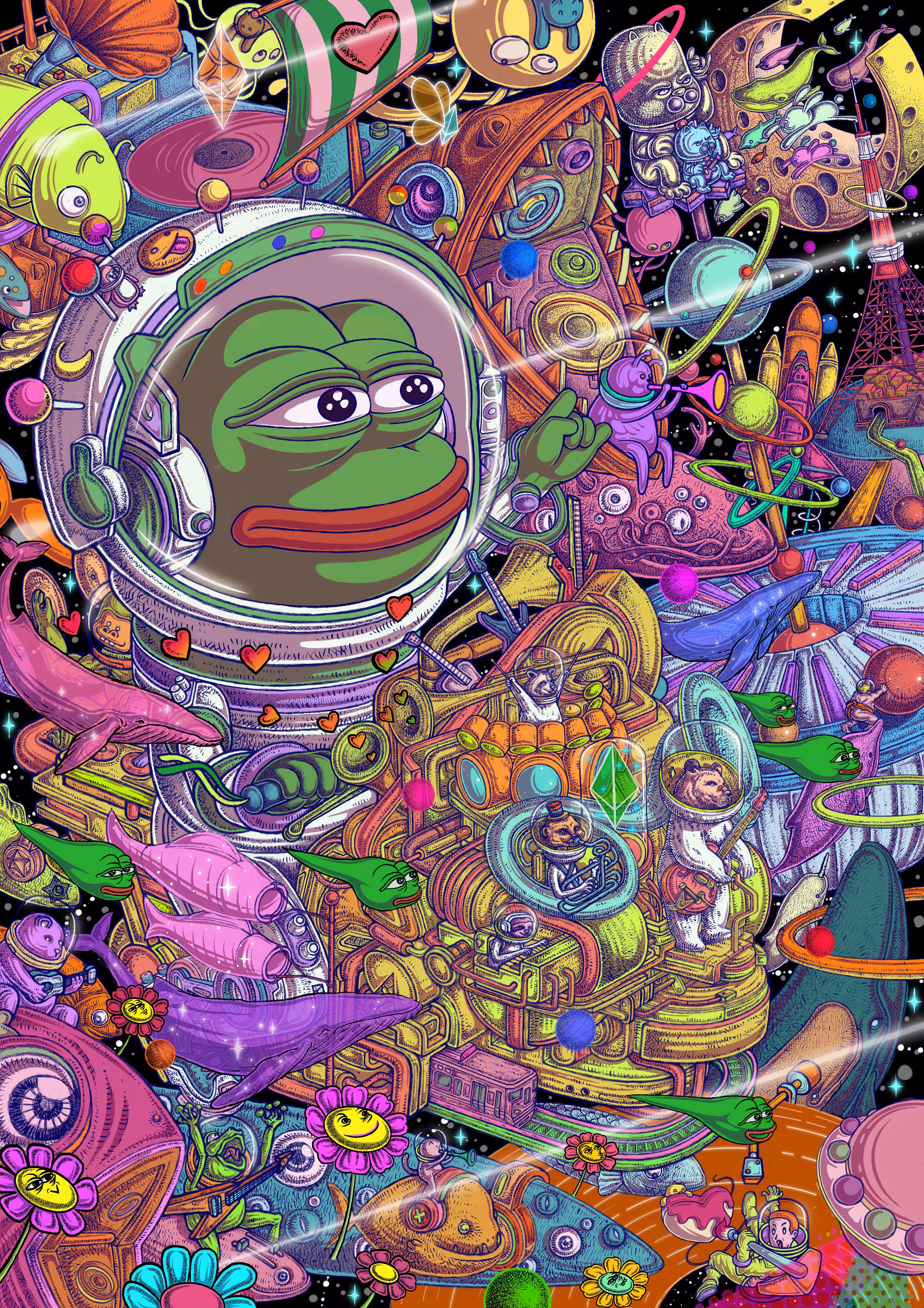 Pepe and friends in hope land.