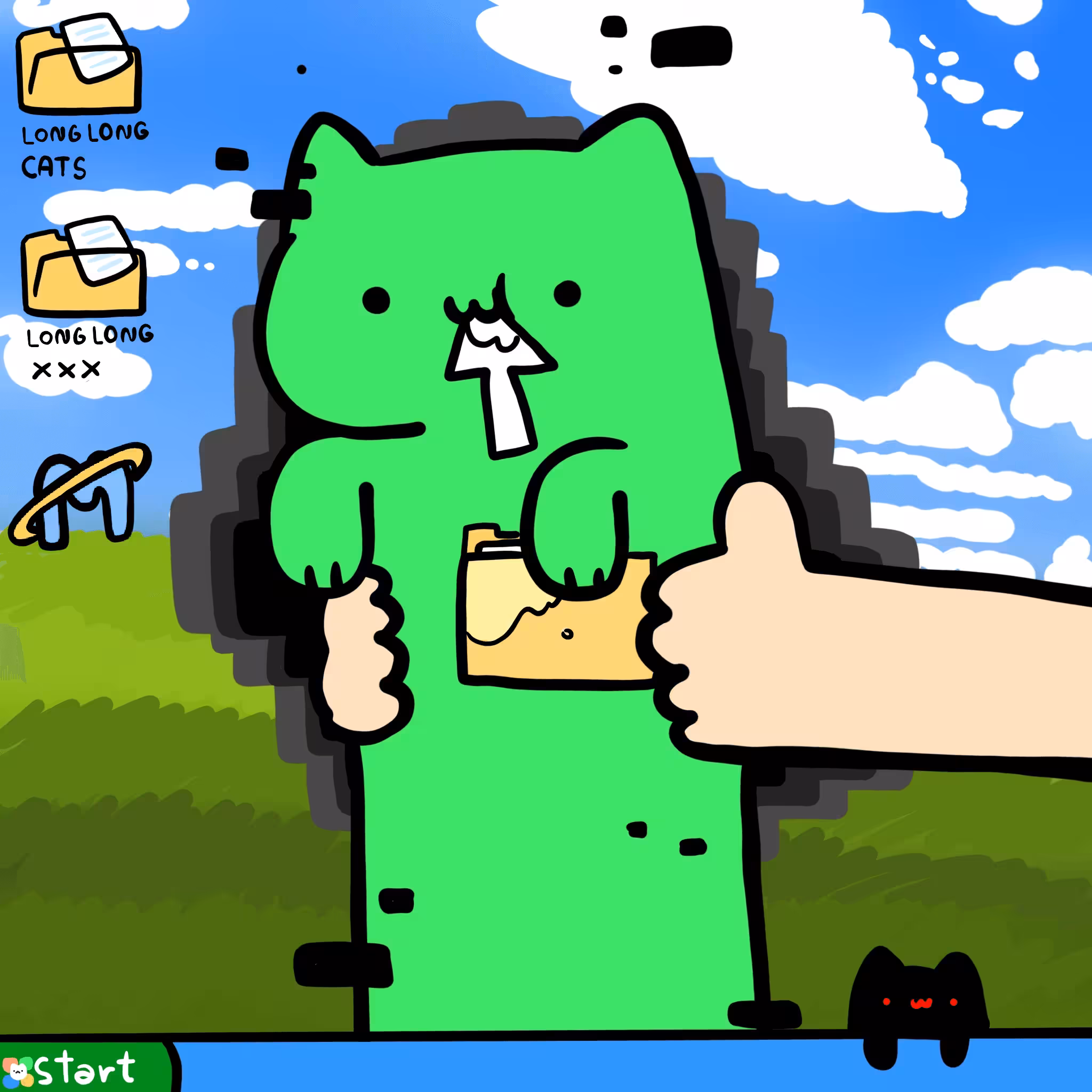 Long Long Cat:  Long long virus cat #099
