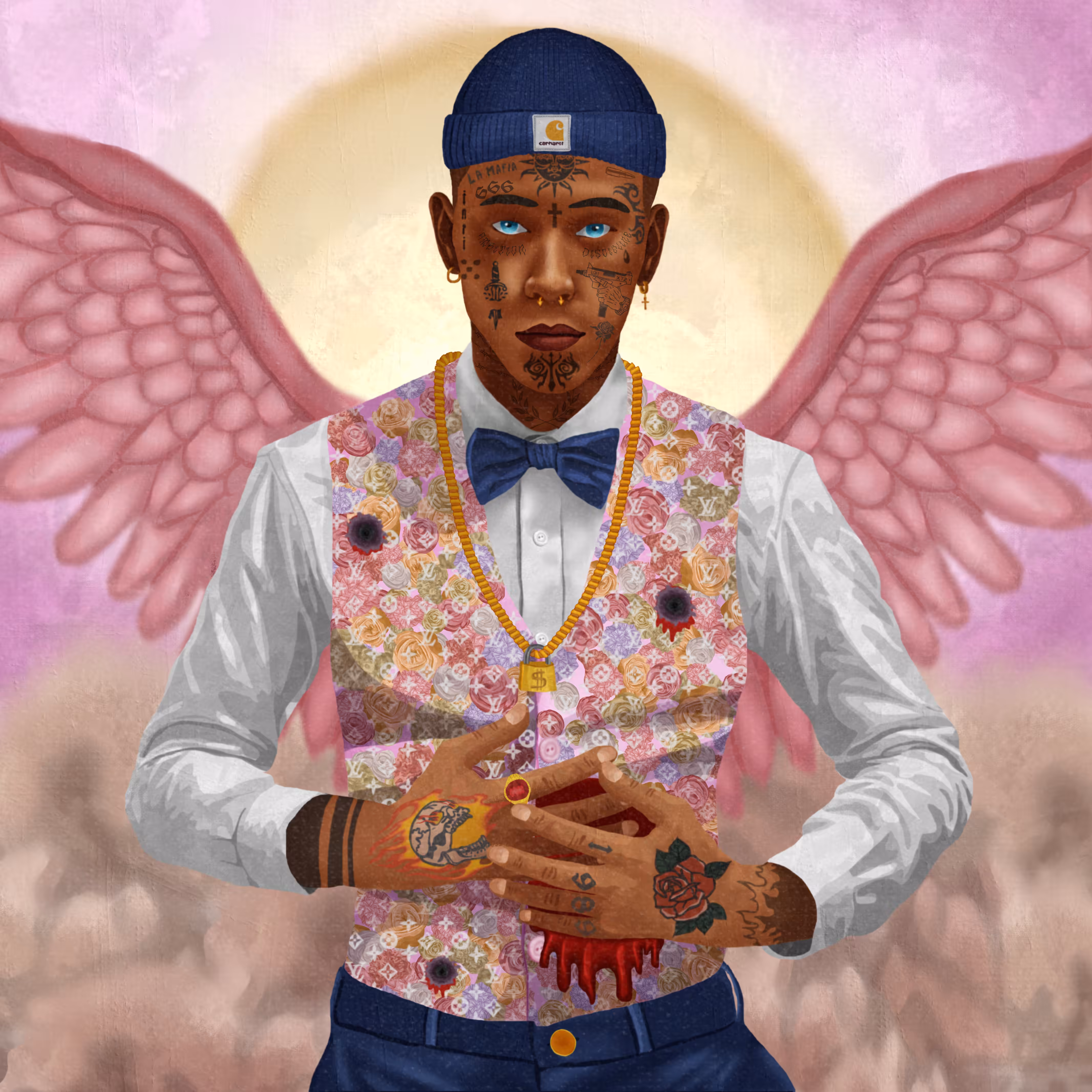sky is an OE: "wounded angel"