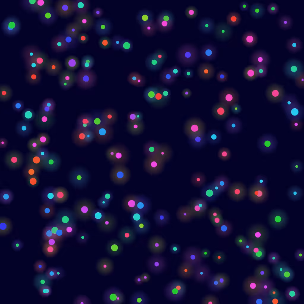Fireflies at night