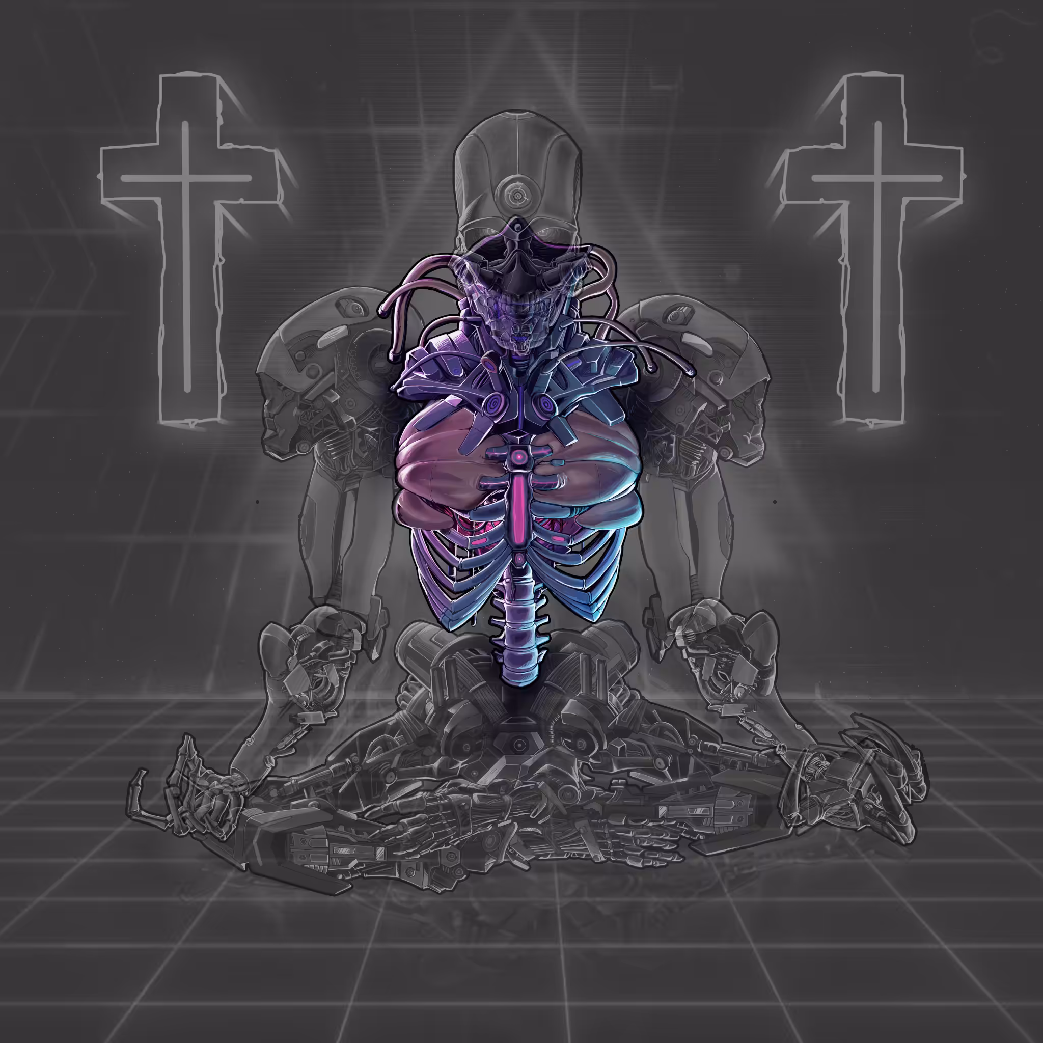 Cyborg Skeleton Torso