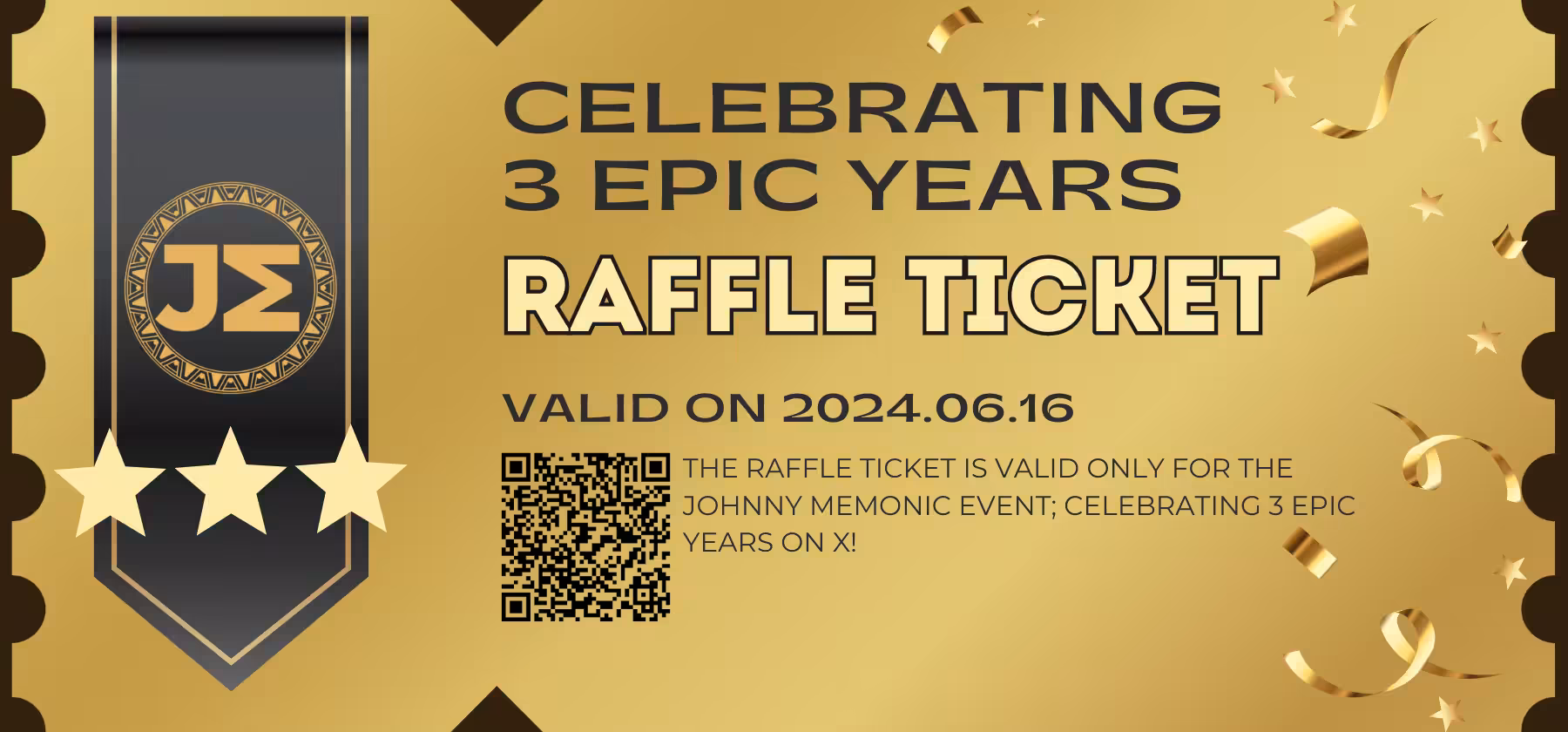 3 Years Raffle Ticket