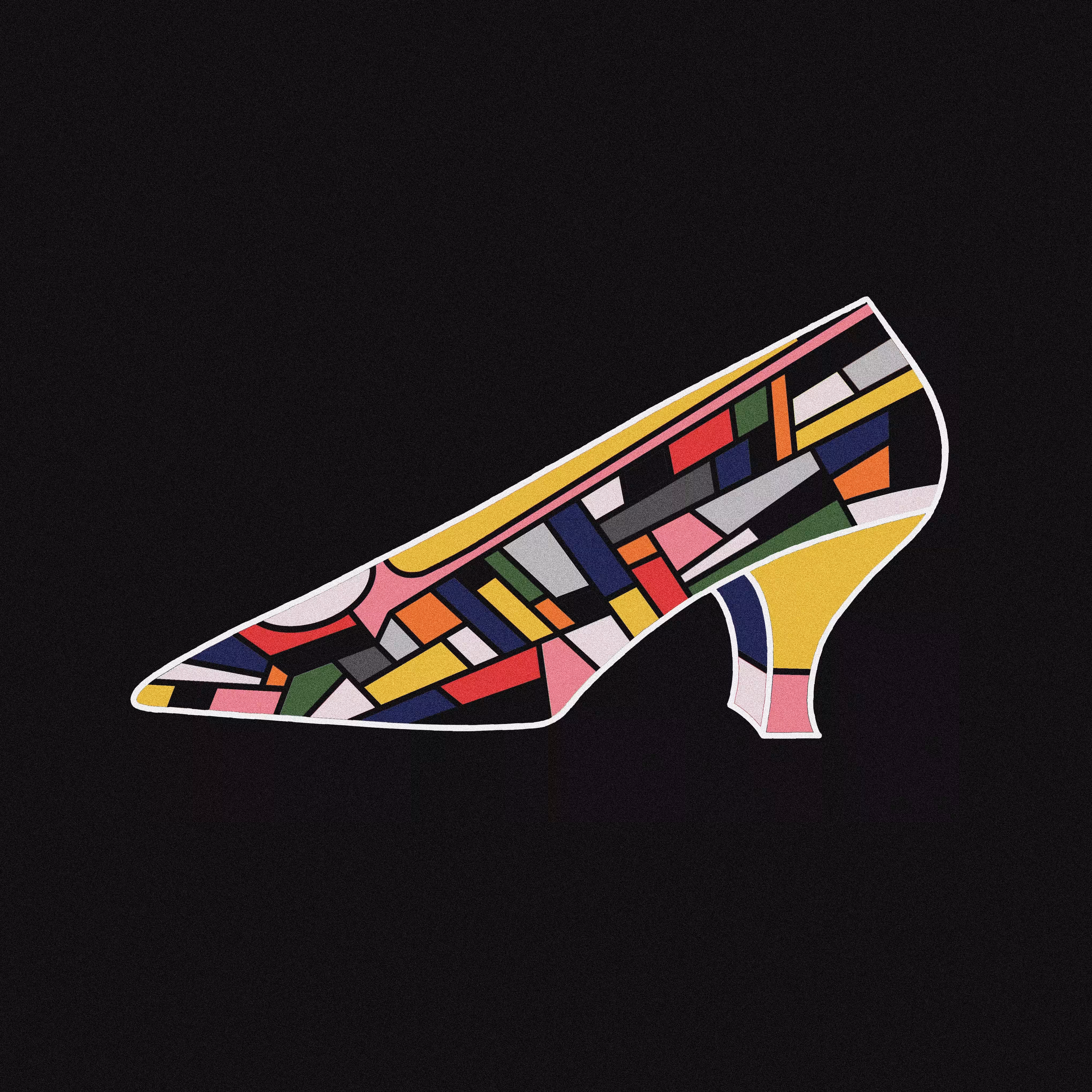 Shoe on black