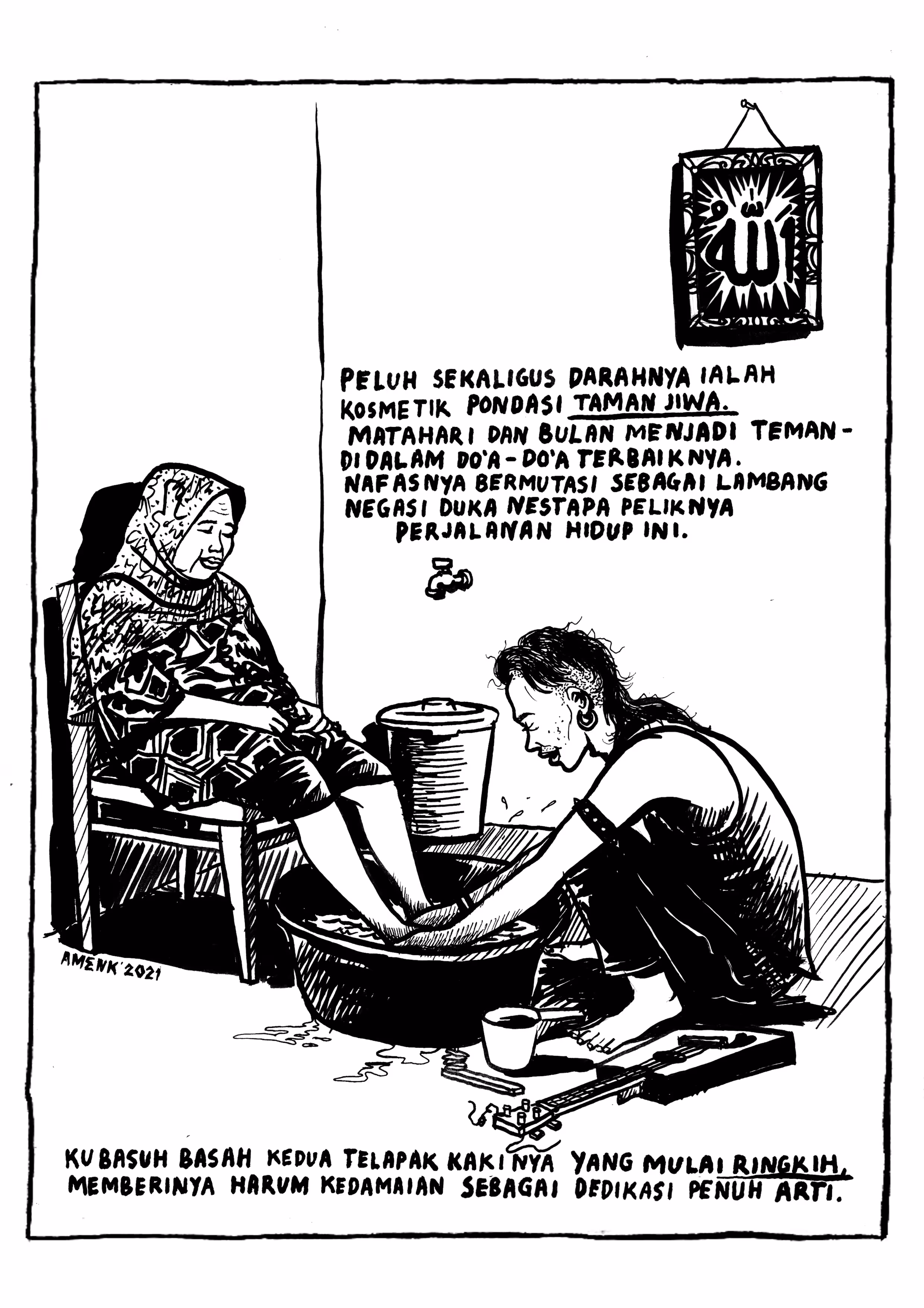 Membasuh Kaki Ibu