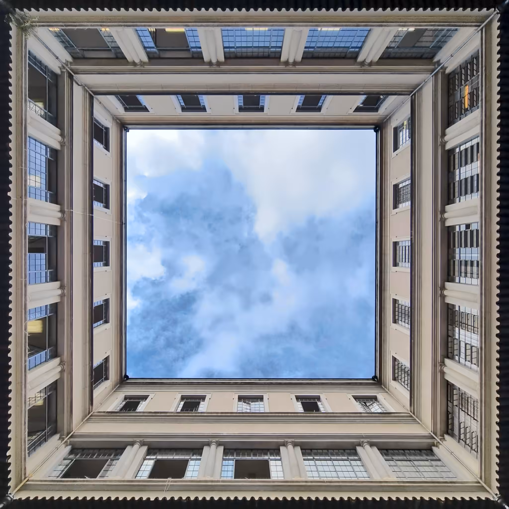 Looking Up from the Old Convent Patio at the São Paulo School of Law