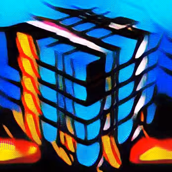 Perfect Abstract Art Polygon: Cubes All Around 