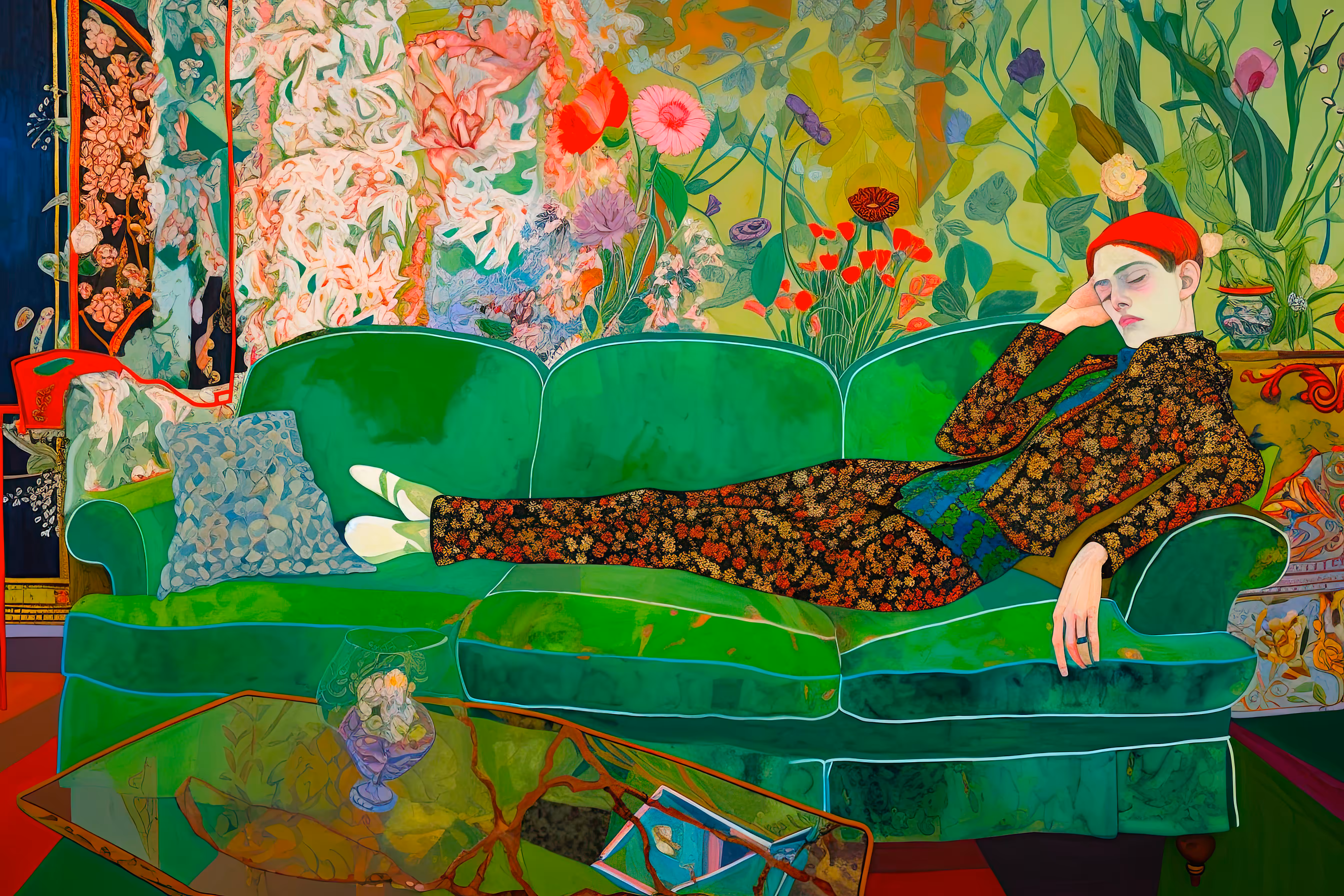 Green Sofa Portraits - Ember
