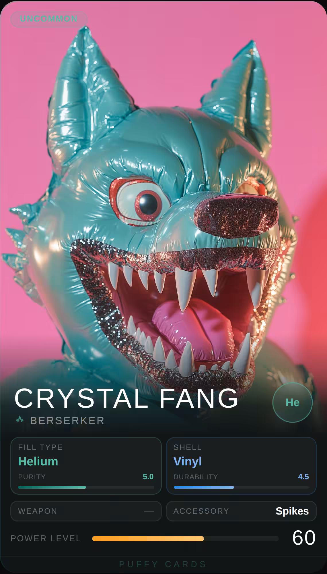 Puffy Cards: Crystal Fang