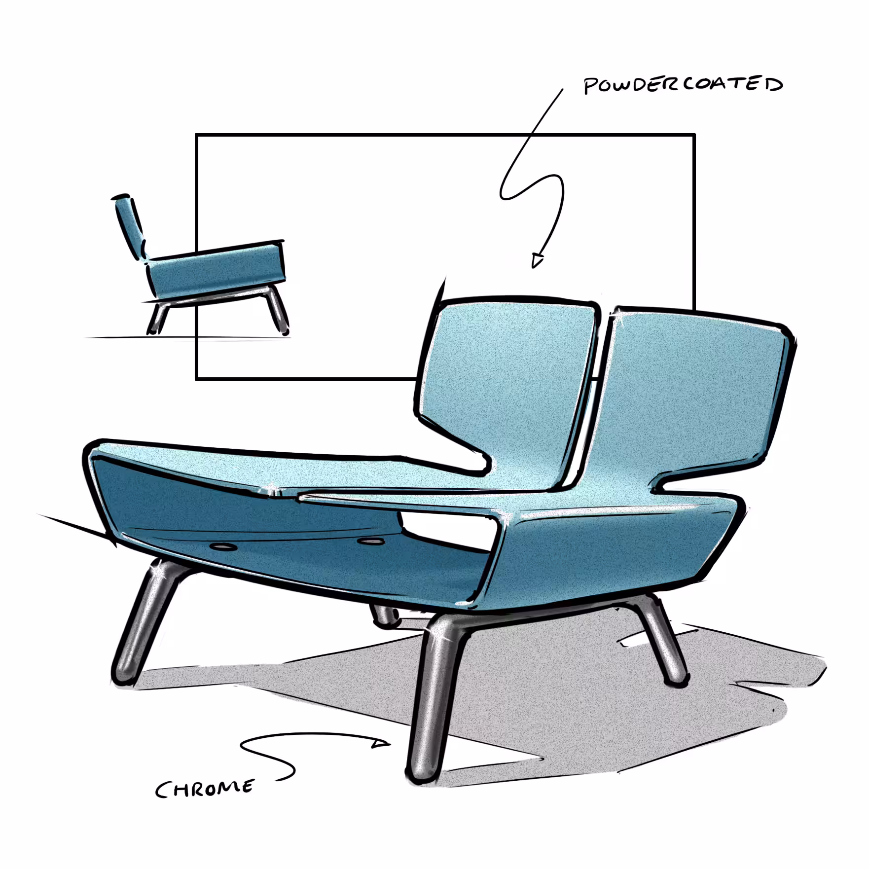 Bent Metal Chair #002