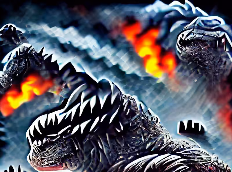 Abraham's First Works: godzilla