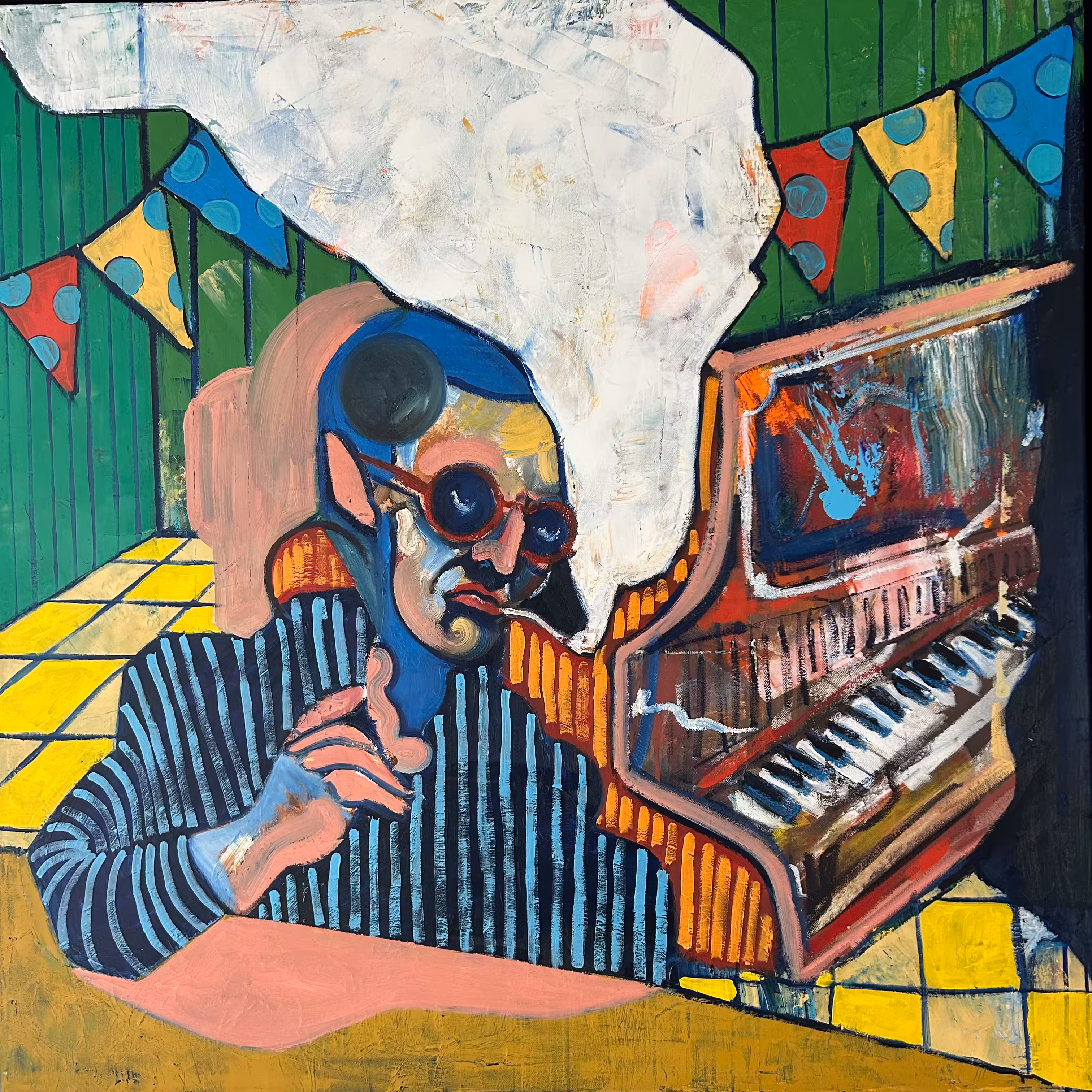 The piano has been drinking