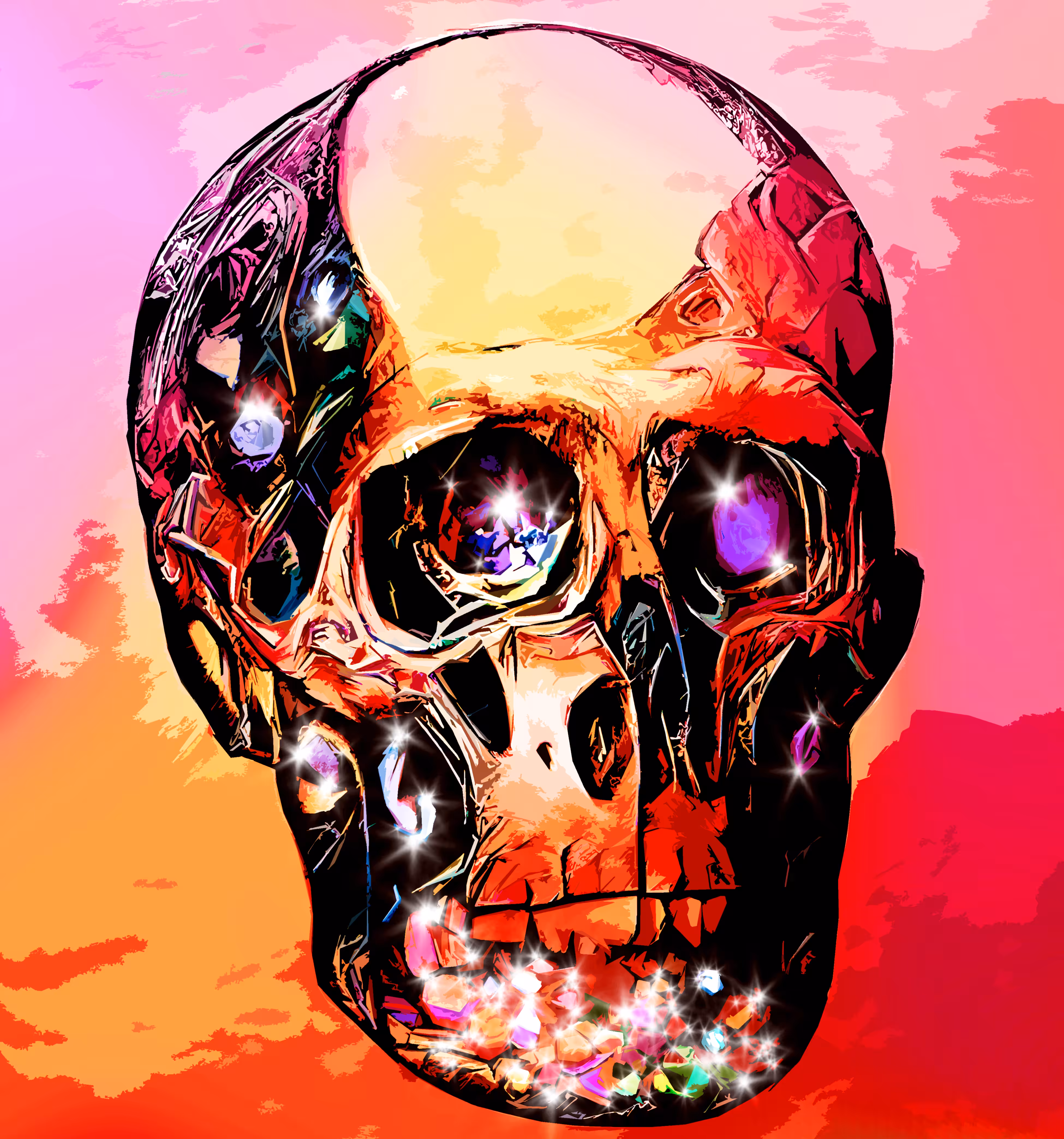 Teary Eyed Gem Skull