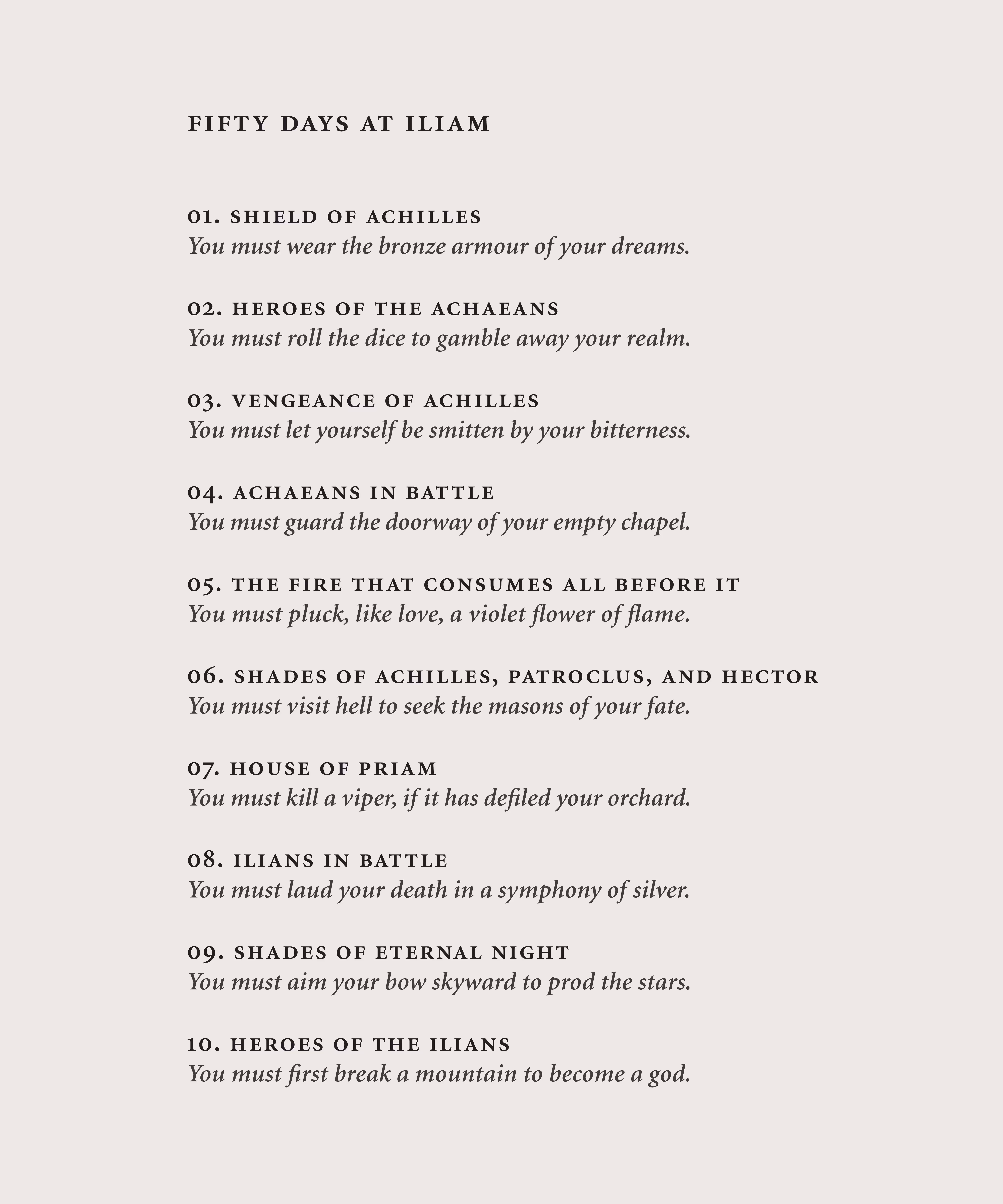 FIFTY DAYS AT ILIAM
