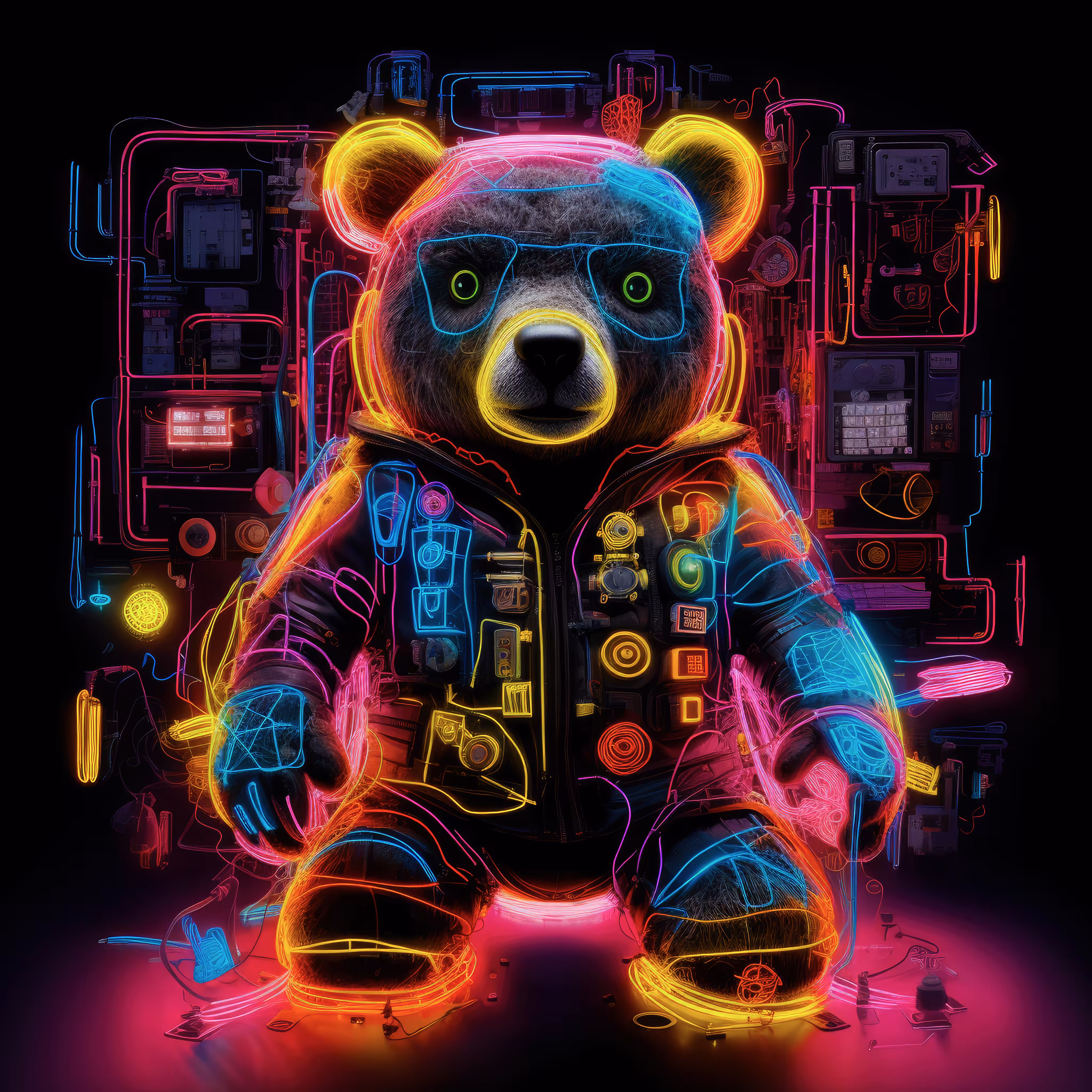 Ai Bear Art from GummyLSD: Cosmic Currents: The Bear's Electric Ballad #1