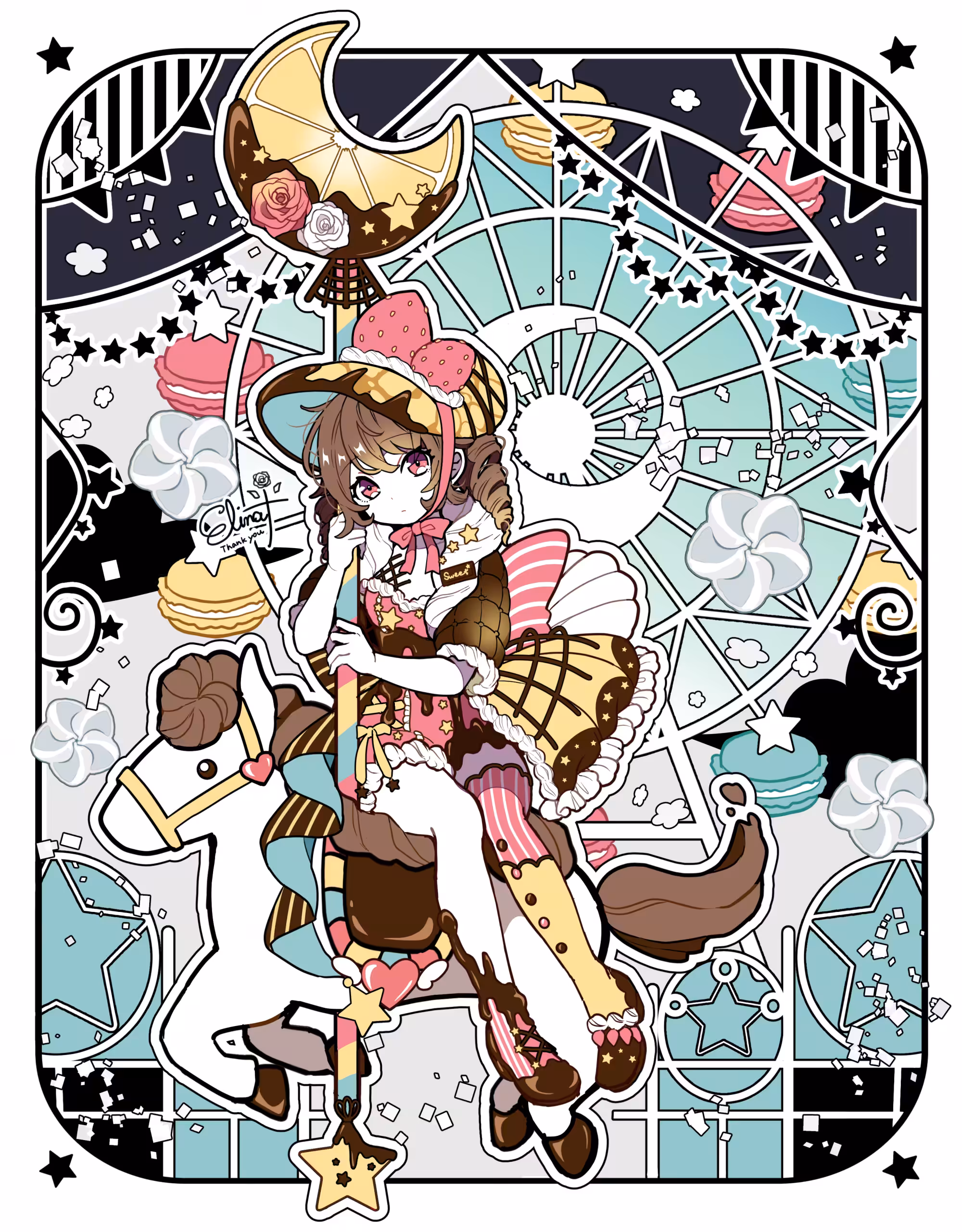 Amusement park of sweets and stars