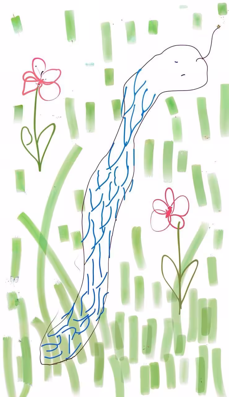 Sneketoshi’s first, and probably last, hand drawn artwork made better by BalErina! Matt & Irinka artwork